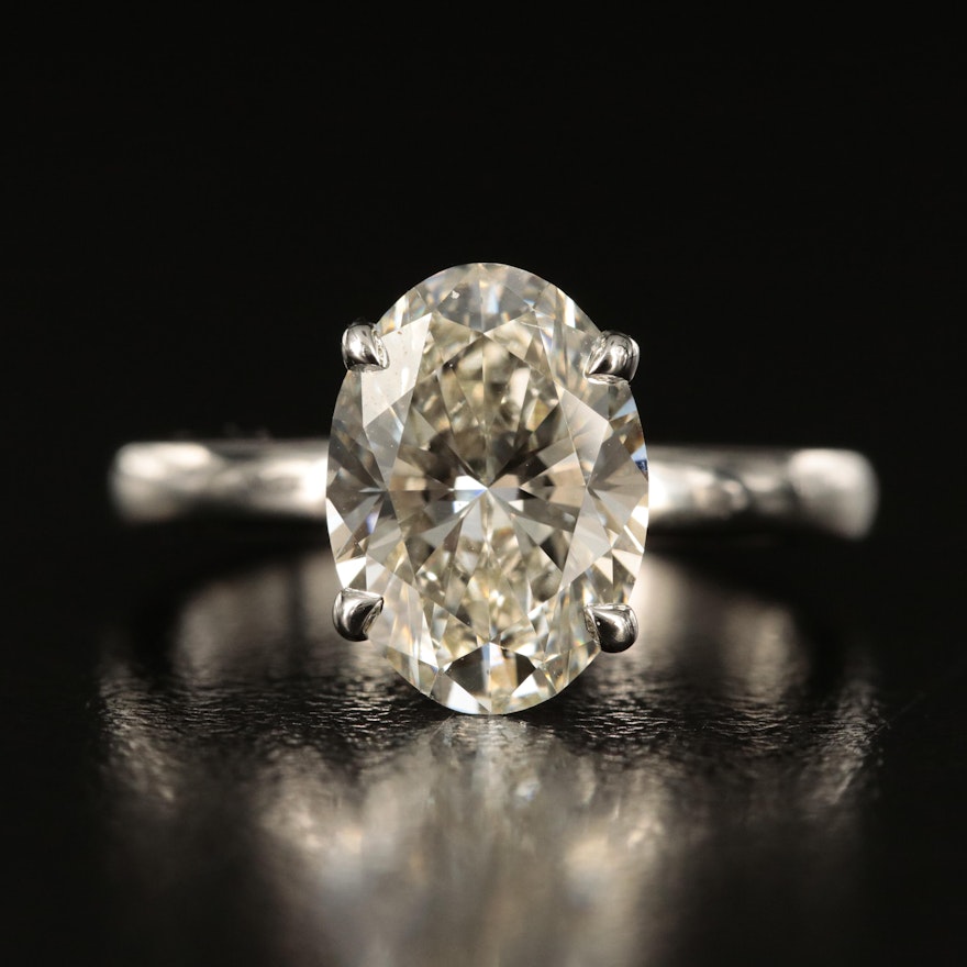 Platinum 3.17 CT Lab Grown Diamond Ring