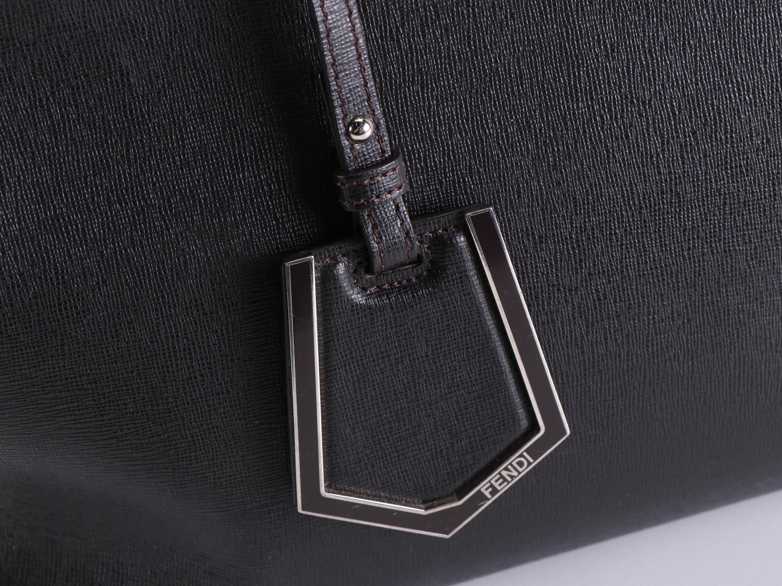 Fendi Medium 2 Jours Two-Way Bag in Textured Leather and Dyed Calf Hair