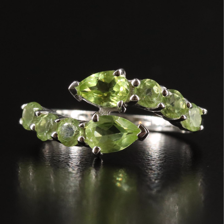 Sterling Peridot Bypass Ring