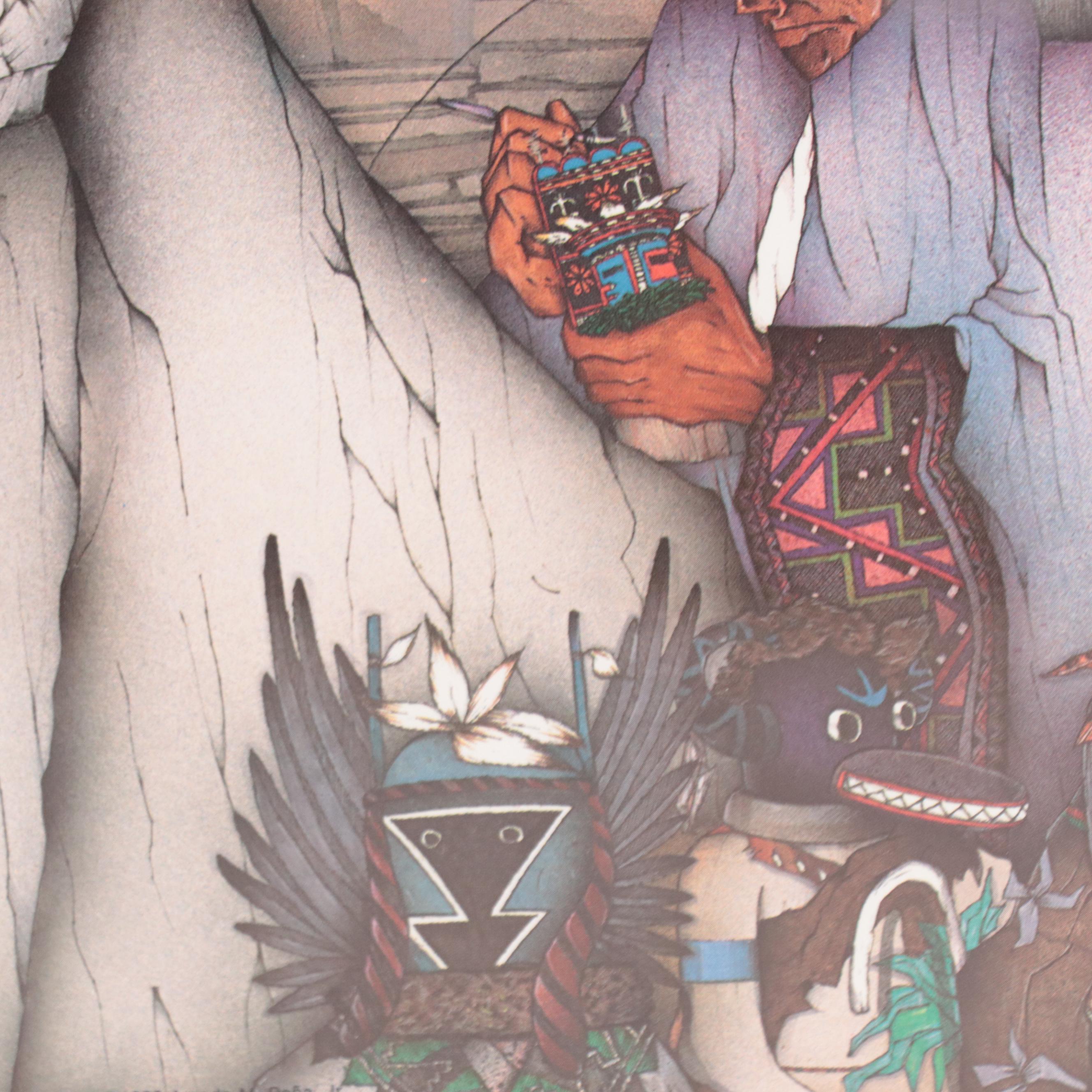 Offset Lithographs After Amado Maurilio Peña, Jr. of Native American Scene