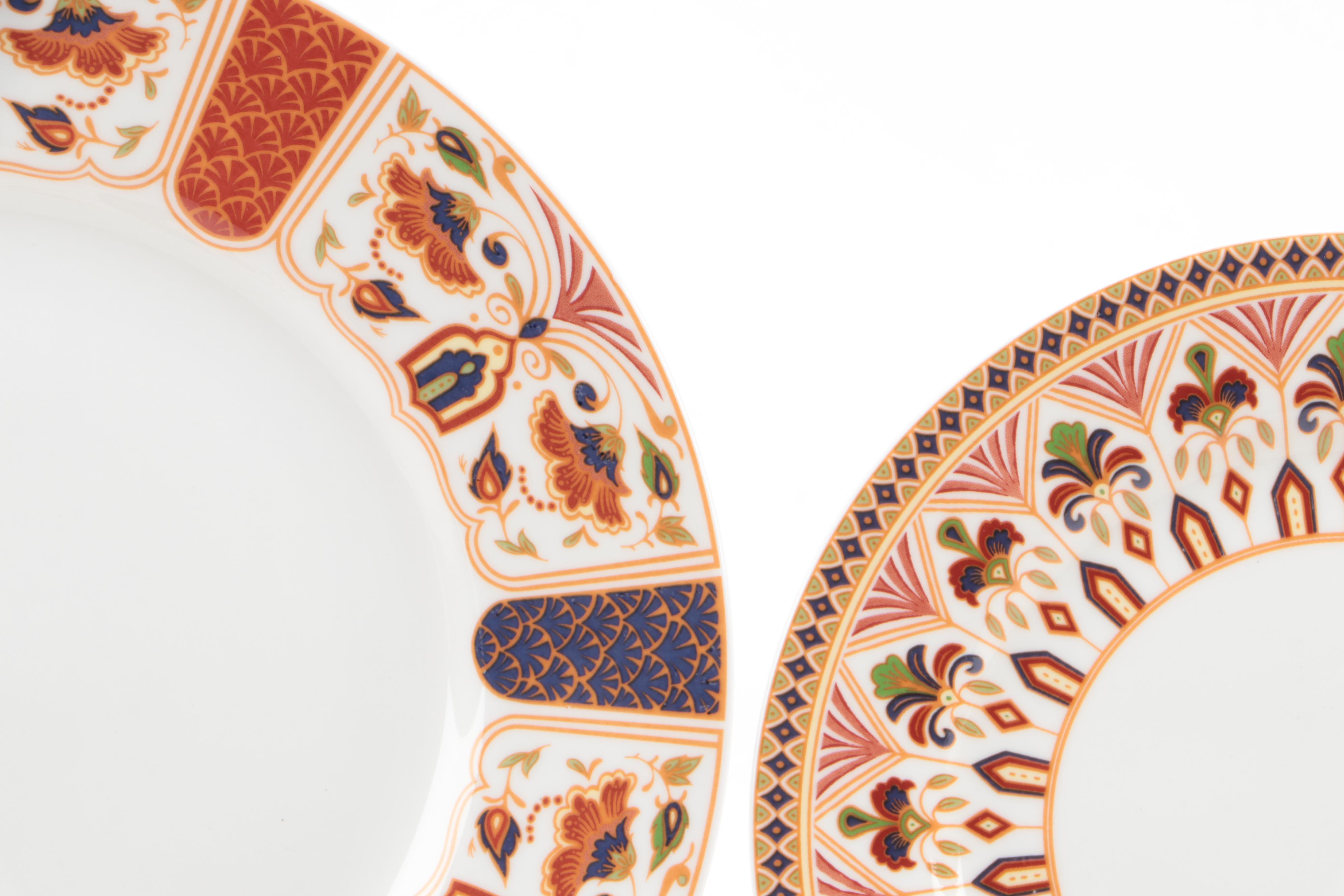 Queen's "Imari" Porcelain Dinner Plates and Salad Plates