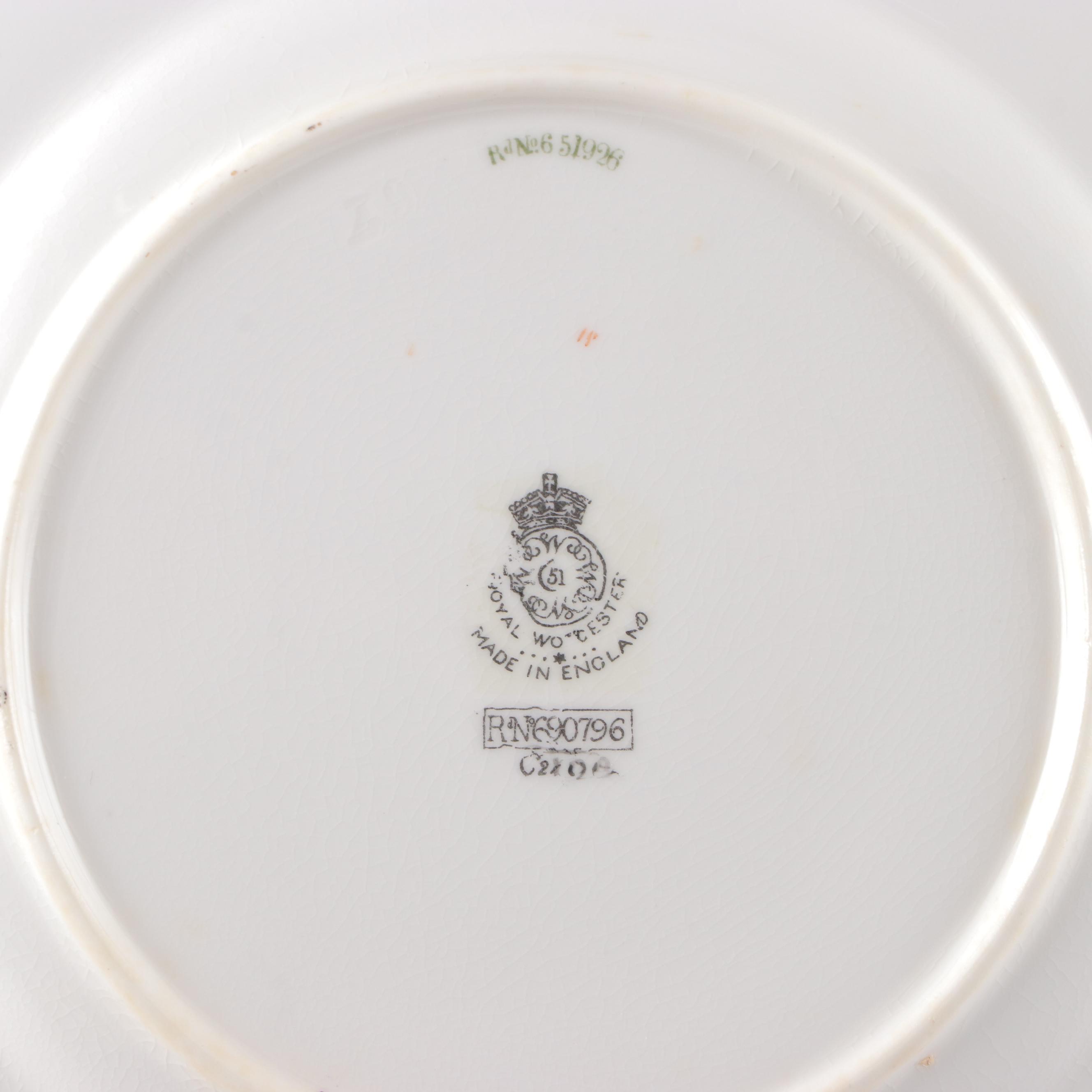 Royal Worcester Porcelain Dinnerware, Early 20th Century