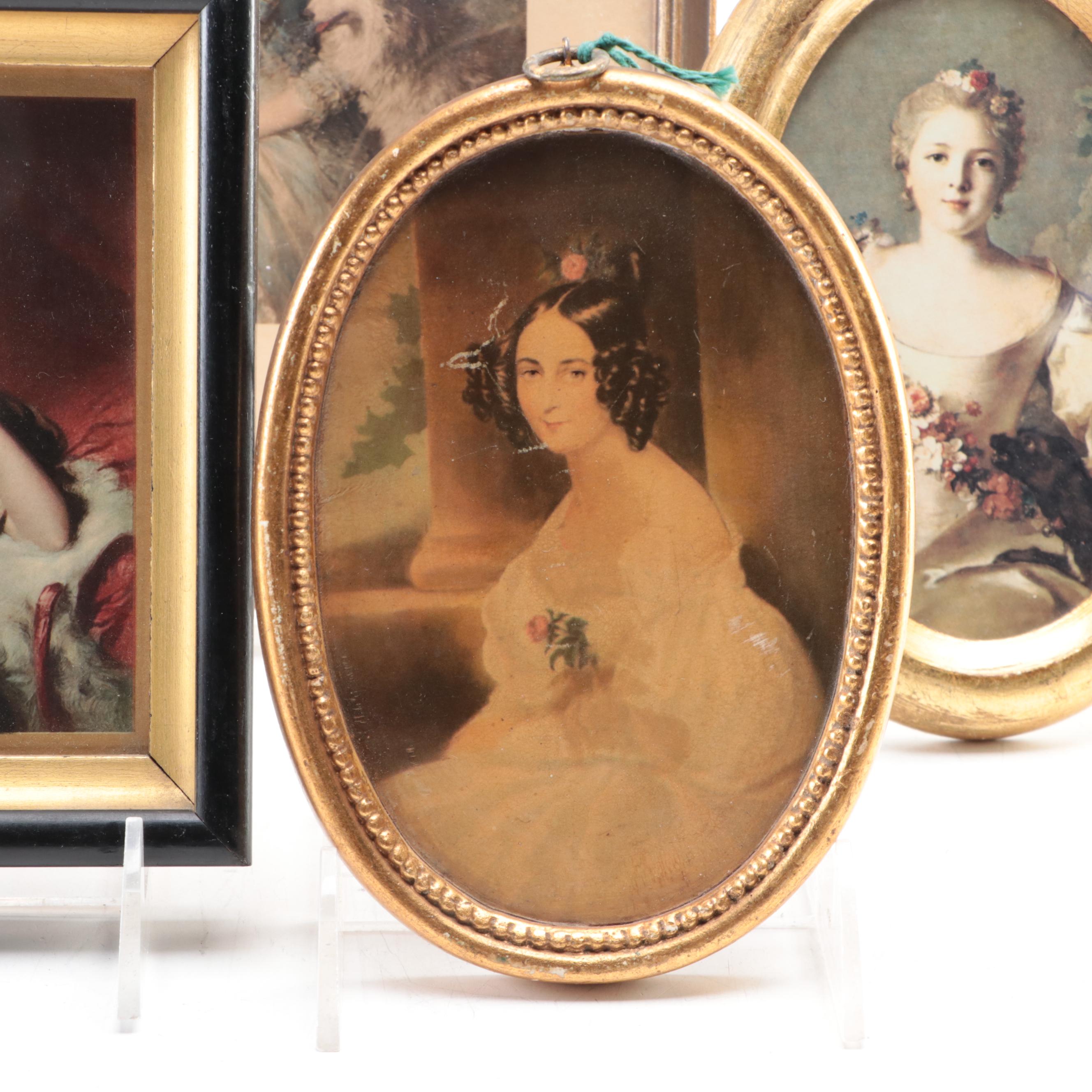 Four Framed Printed Portraits of Late 18th and Early 19th Century Ladies