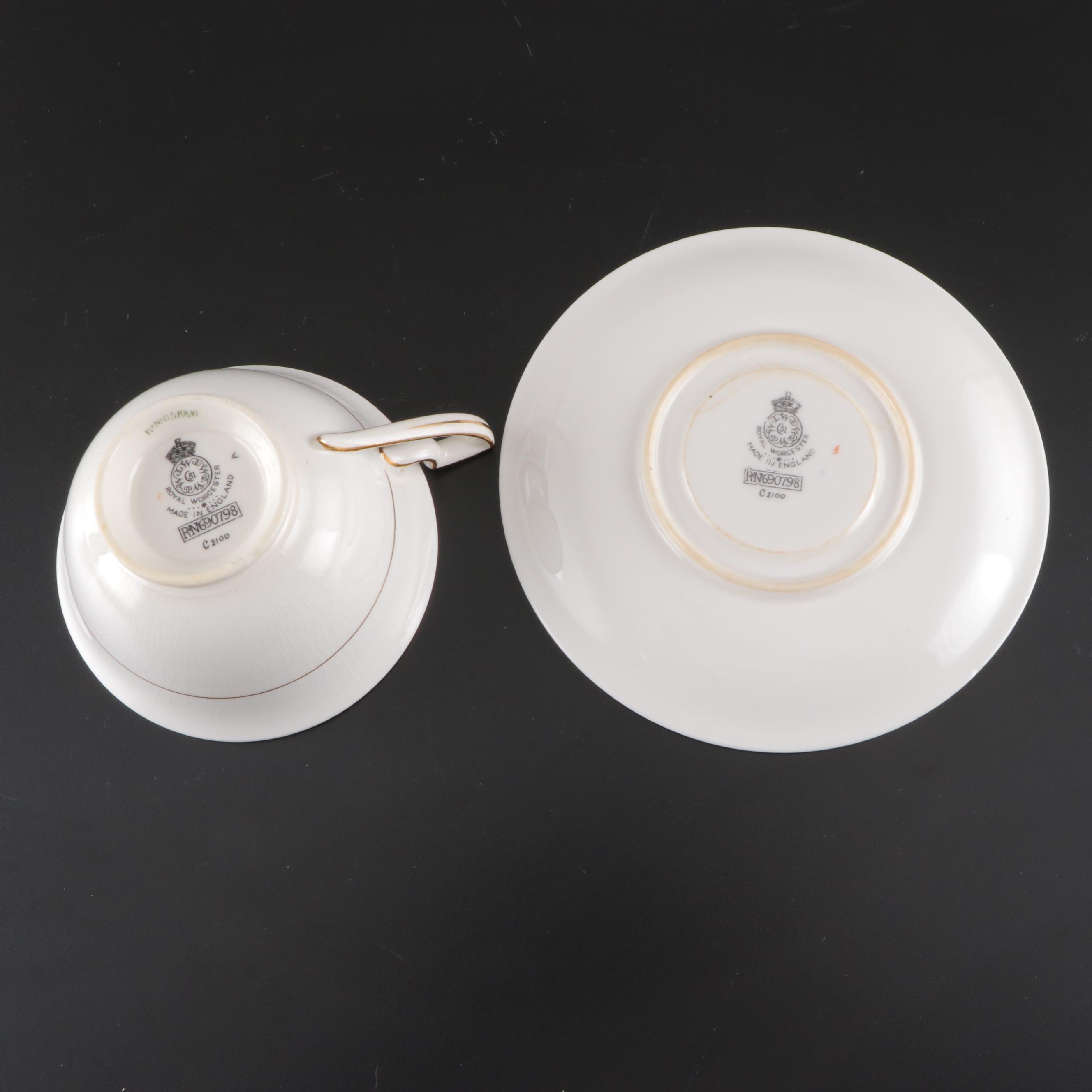Royal Worcester Porcelain Dinnerware, Early 20th Century