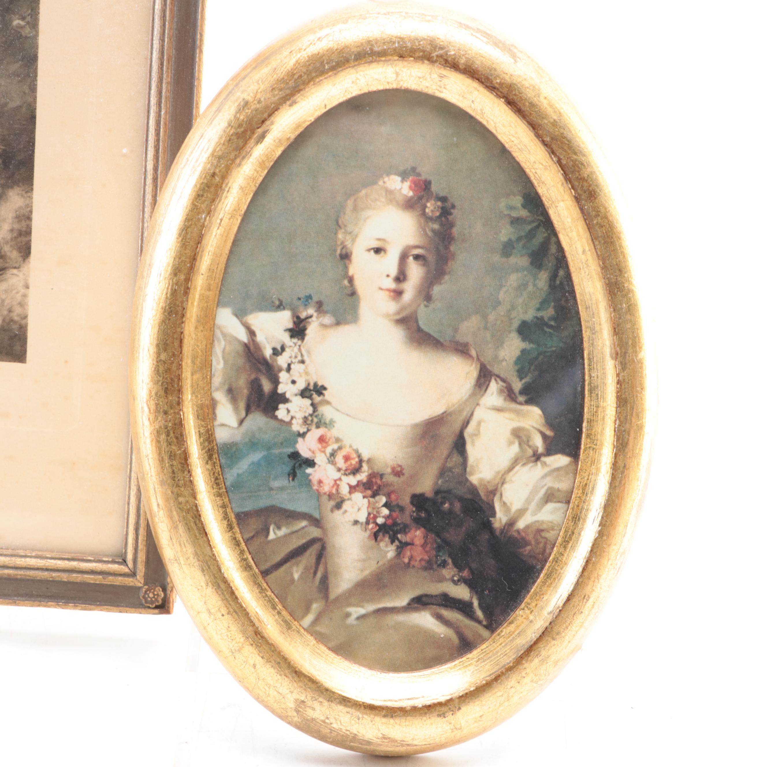 Four Framed Printed Portraits of Late 18th and Early 19th Century Ladies