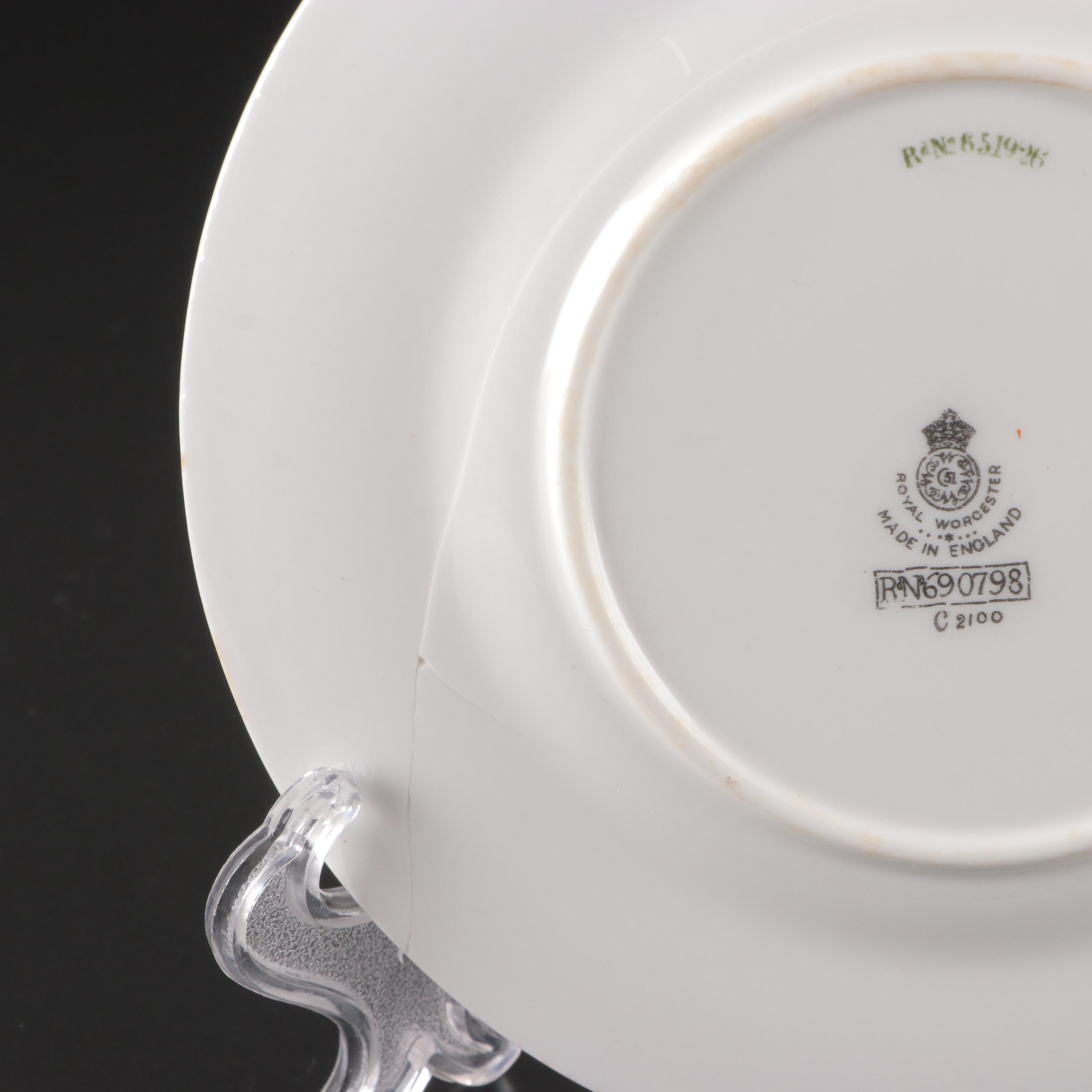 Royal Worcester Porcelain Dinnerware, Early 20th Century