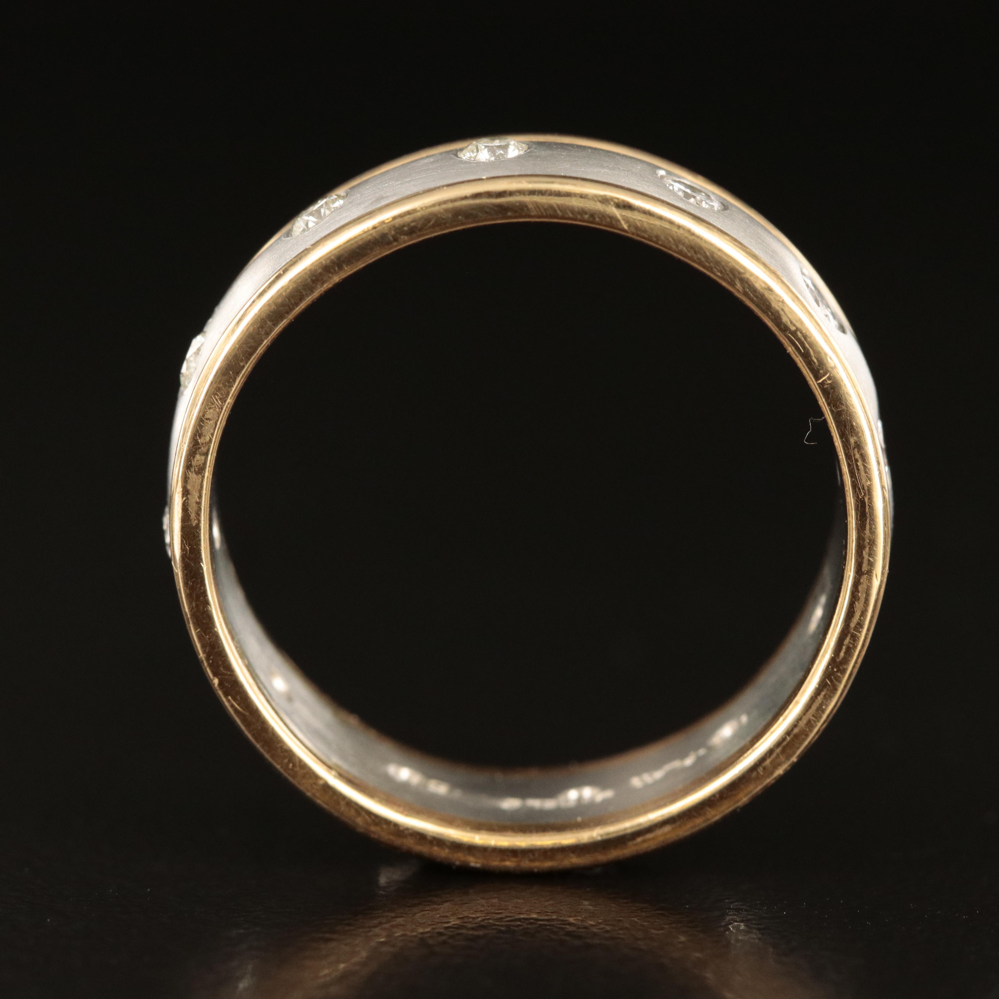 Platinum 0.78 CTW Diamond Band with 18K Accent