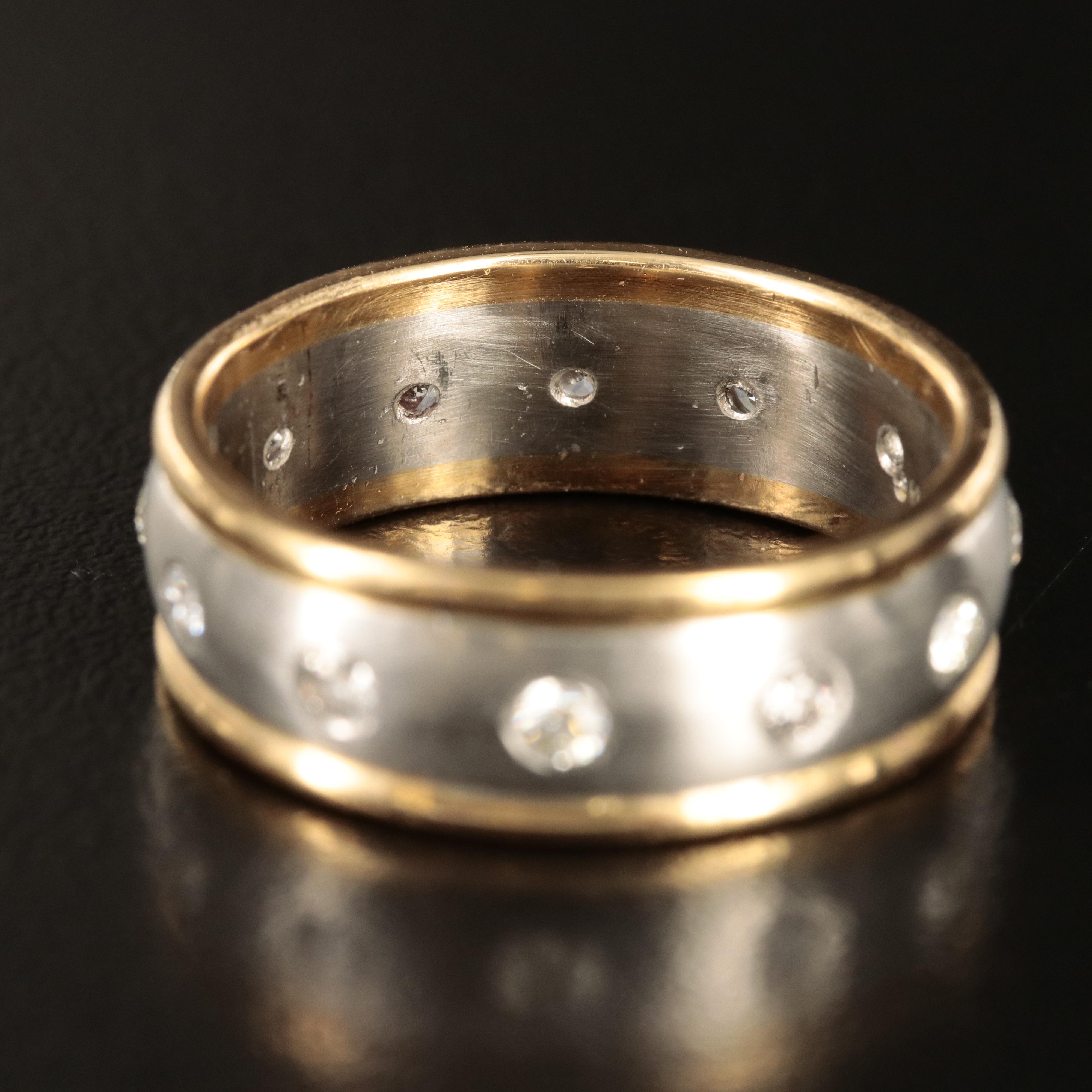 Platinum 0.78 CTW Diamond Band with 18K Accent