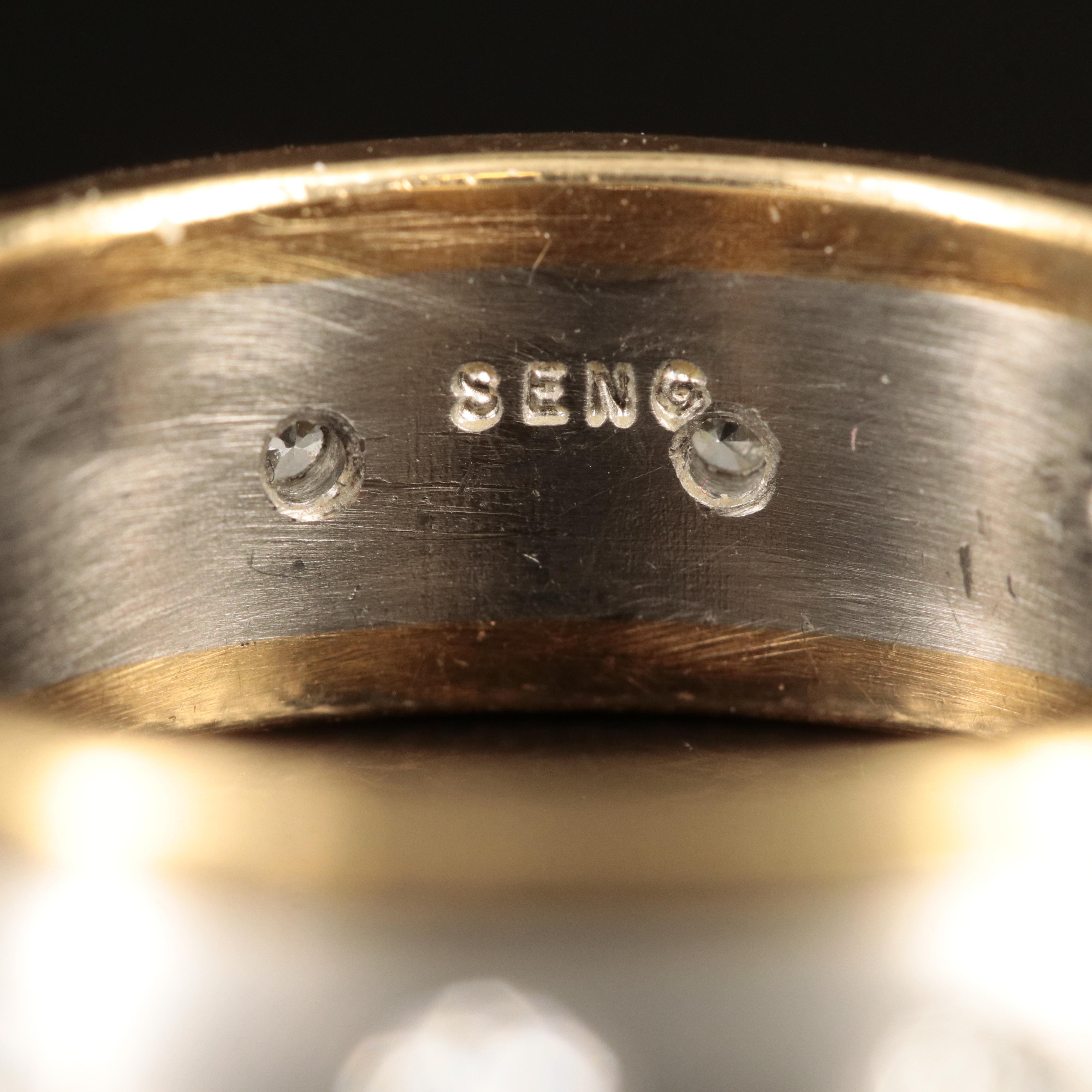 Platinum 0.78 CTW Diamond Band with 18K Accent