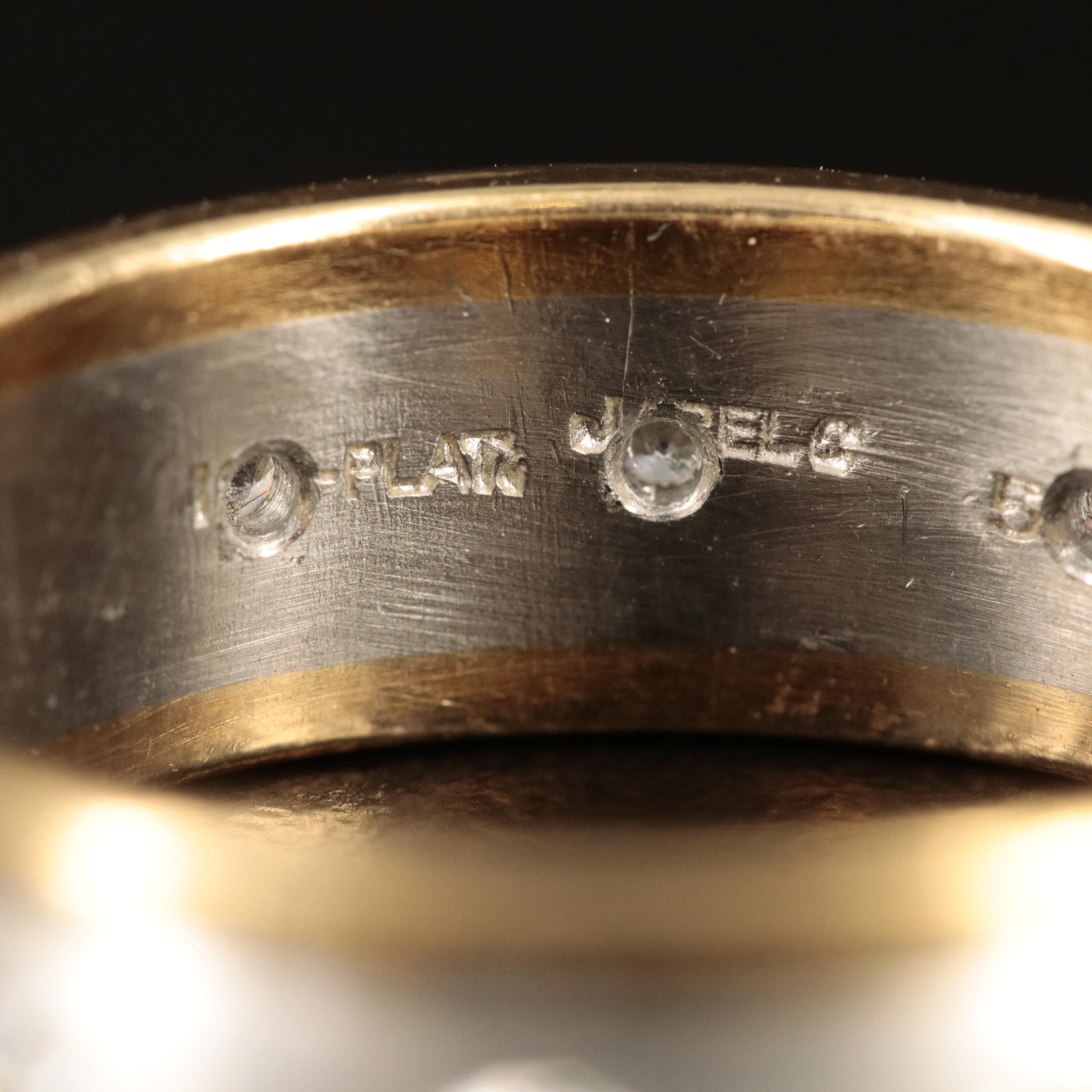 Platinum 0.78 CTW Diamond Band with 18K Accent