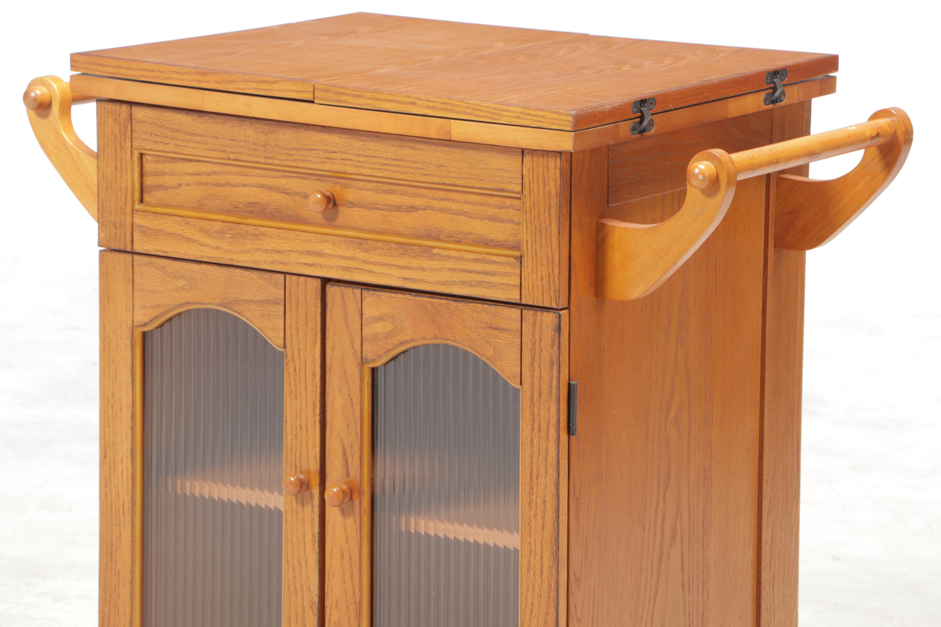 Flip-Top Rolling Kitchen Cart