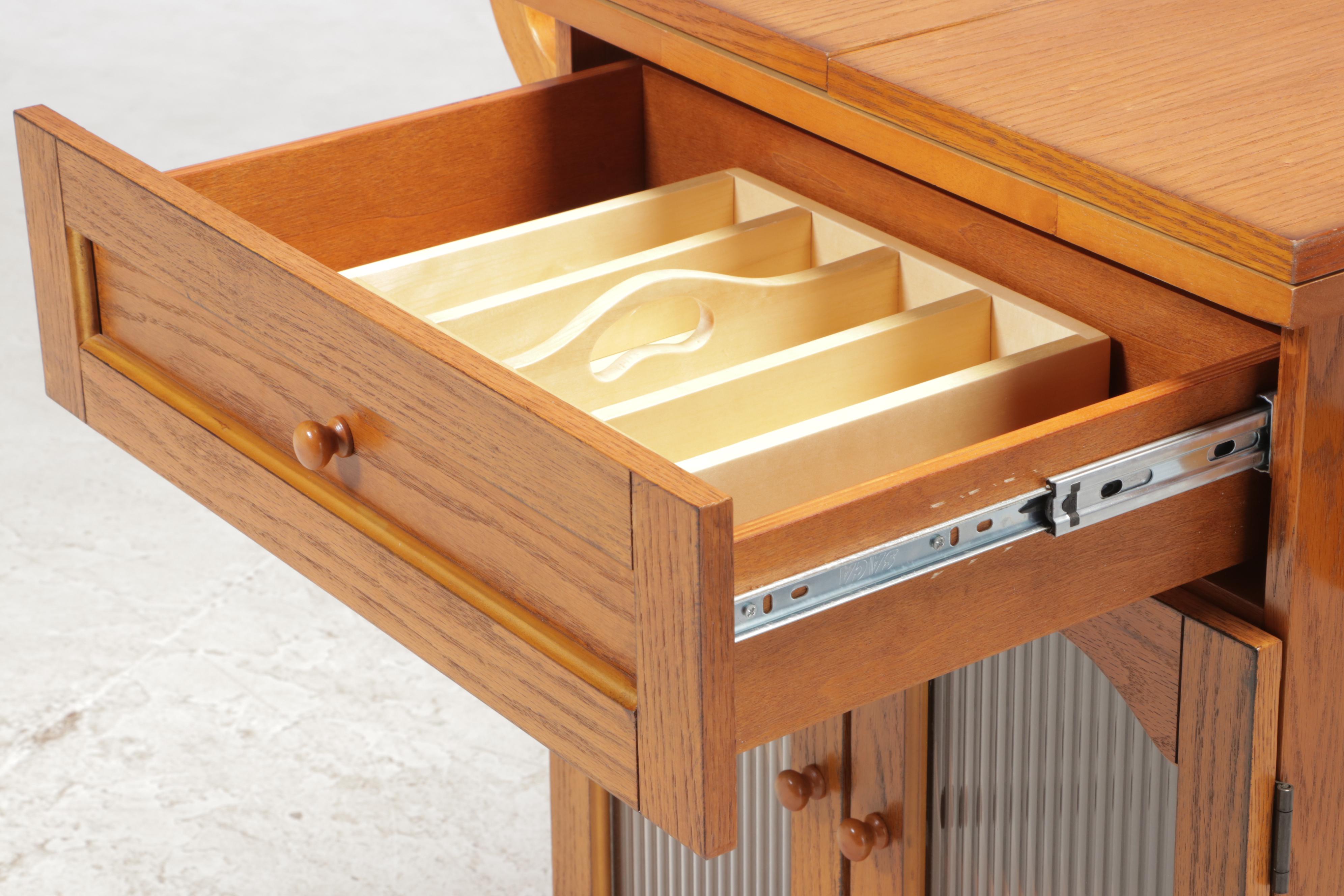 Flip-Top Rolling Kitchen Cart