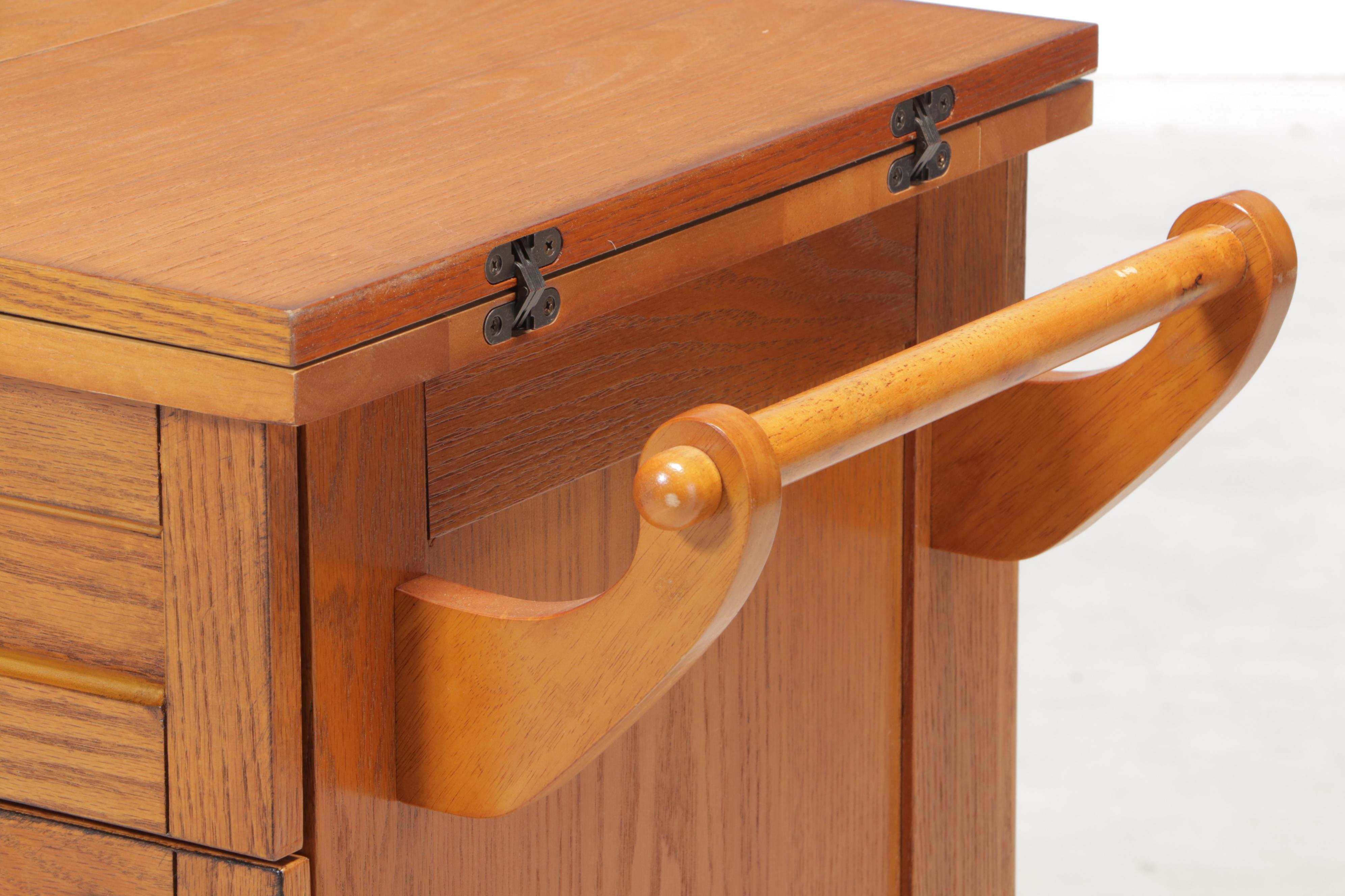 Flip-Top Rolling Kitchen Cart