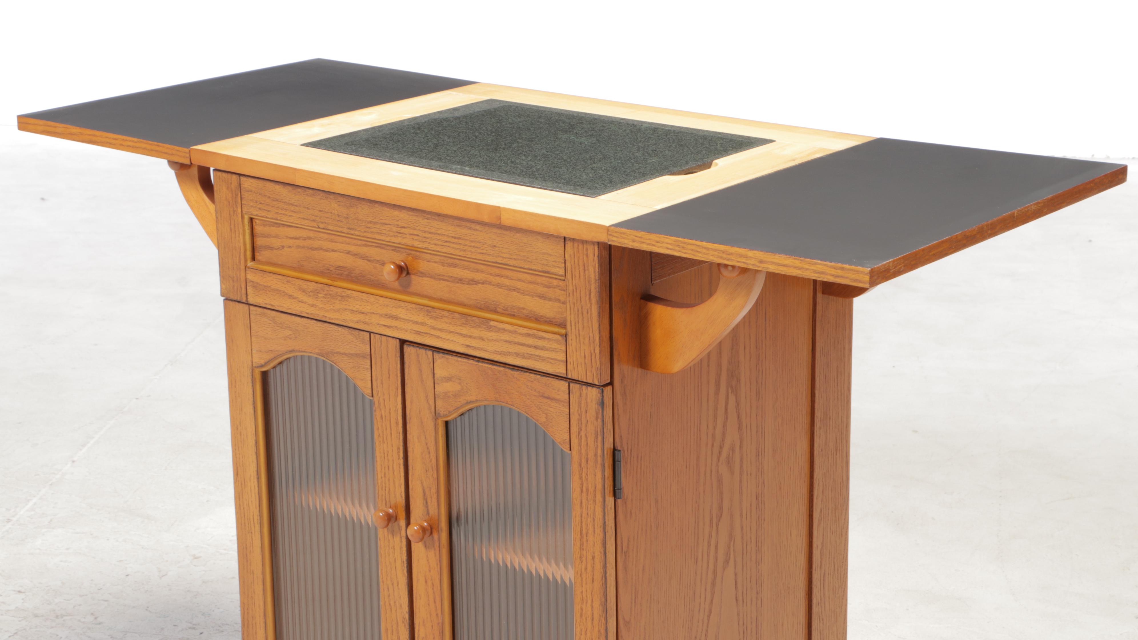 Flip-Top Rolling Kitchen Cart