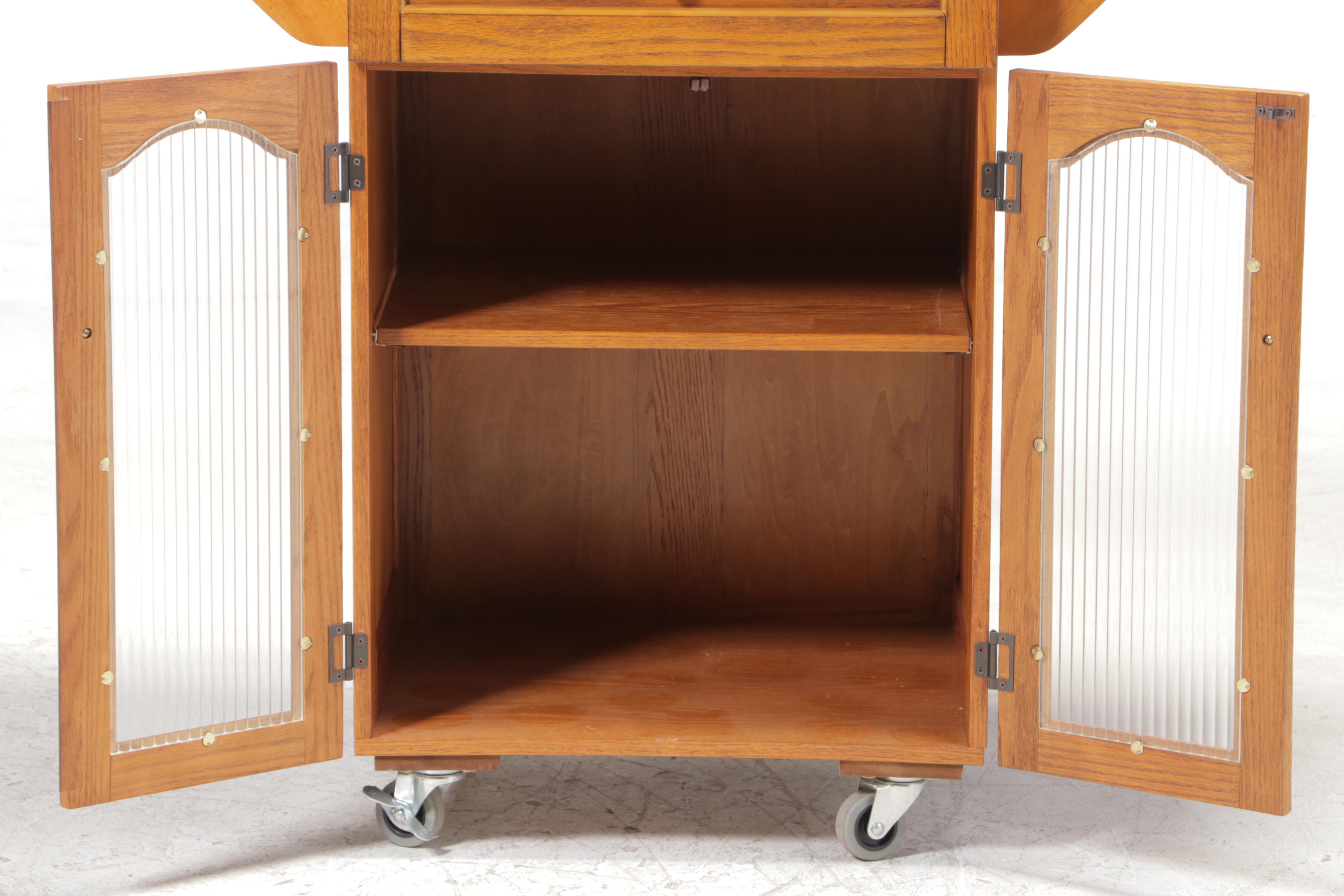 Flip-Top Rolling Kitchen Cart