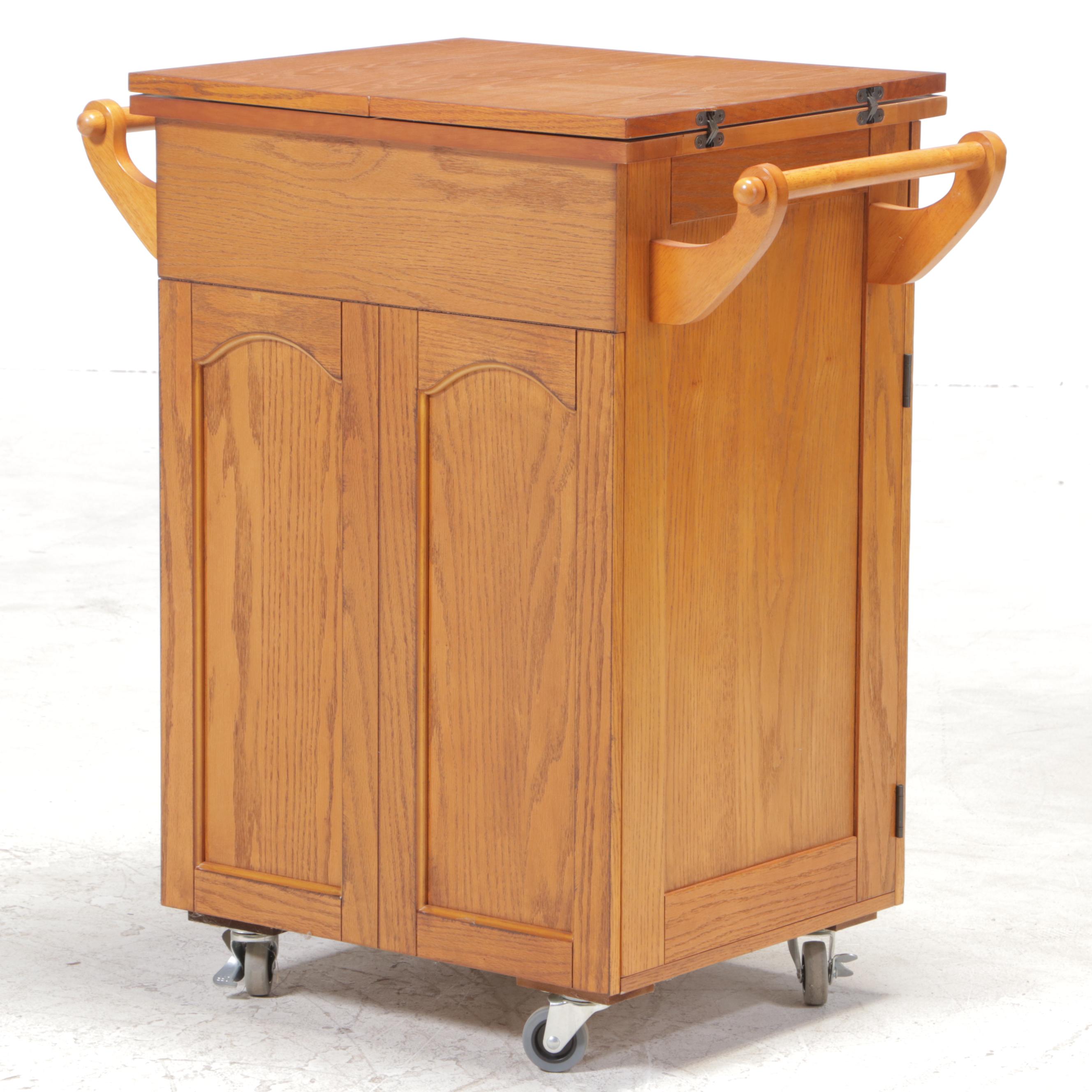 Flip-Top Rolling Kitchen Cart
