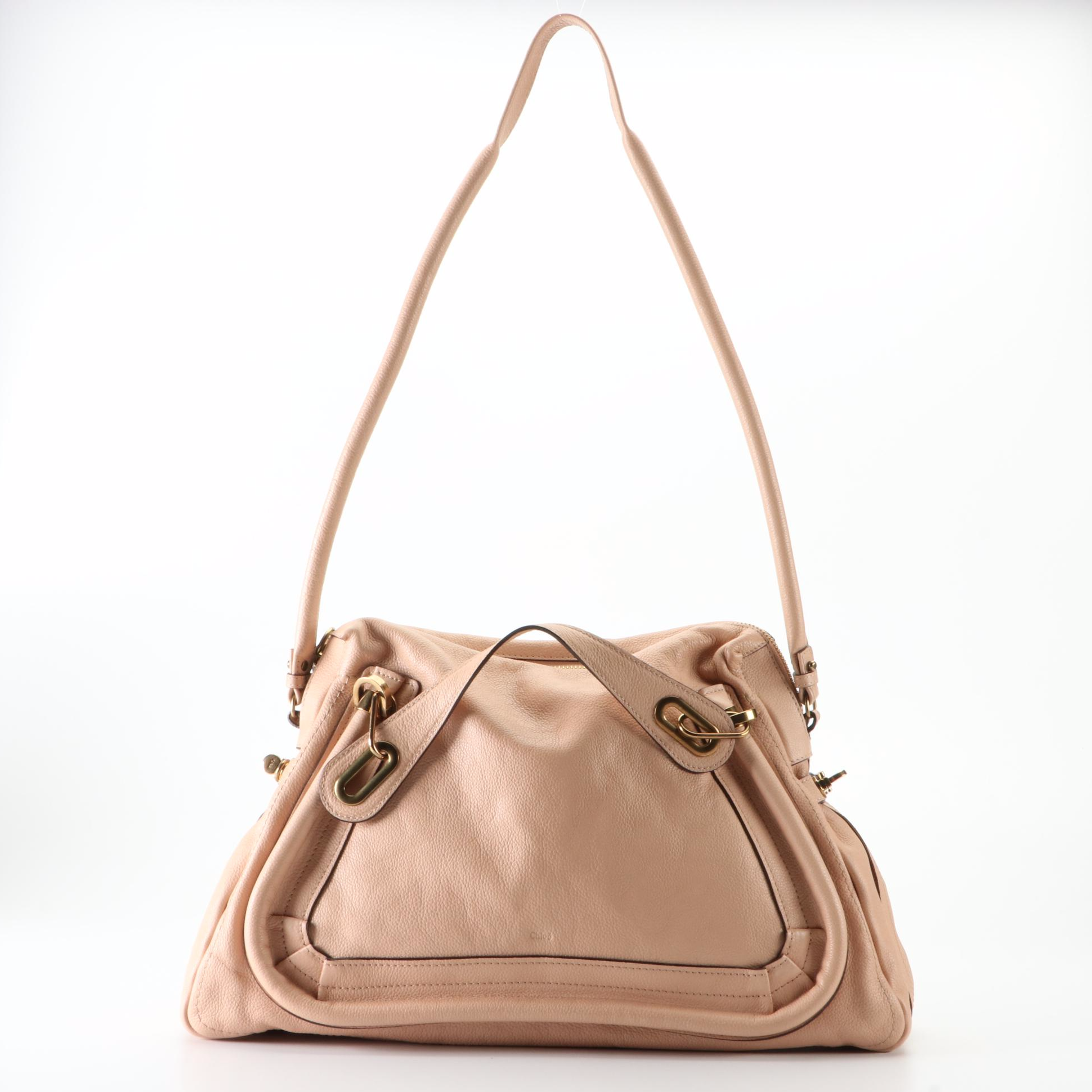 Chloé Large Paraty Two-Way Bag in Calfskin Leather w/Shoulder Strap