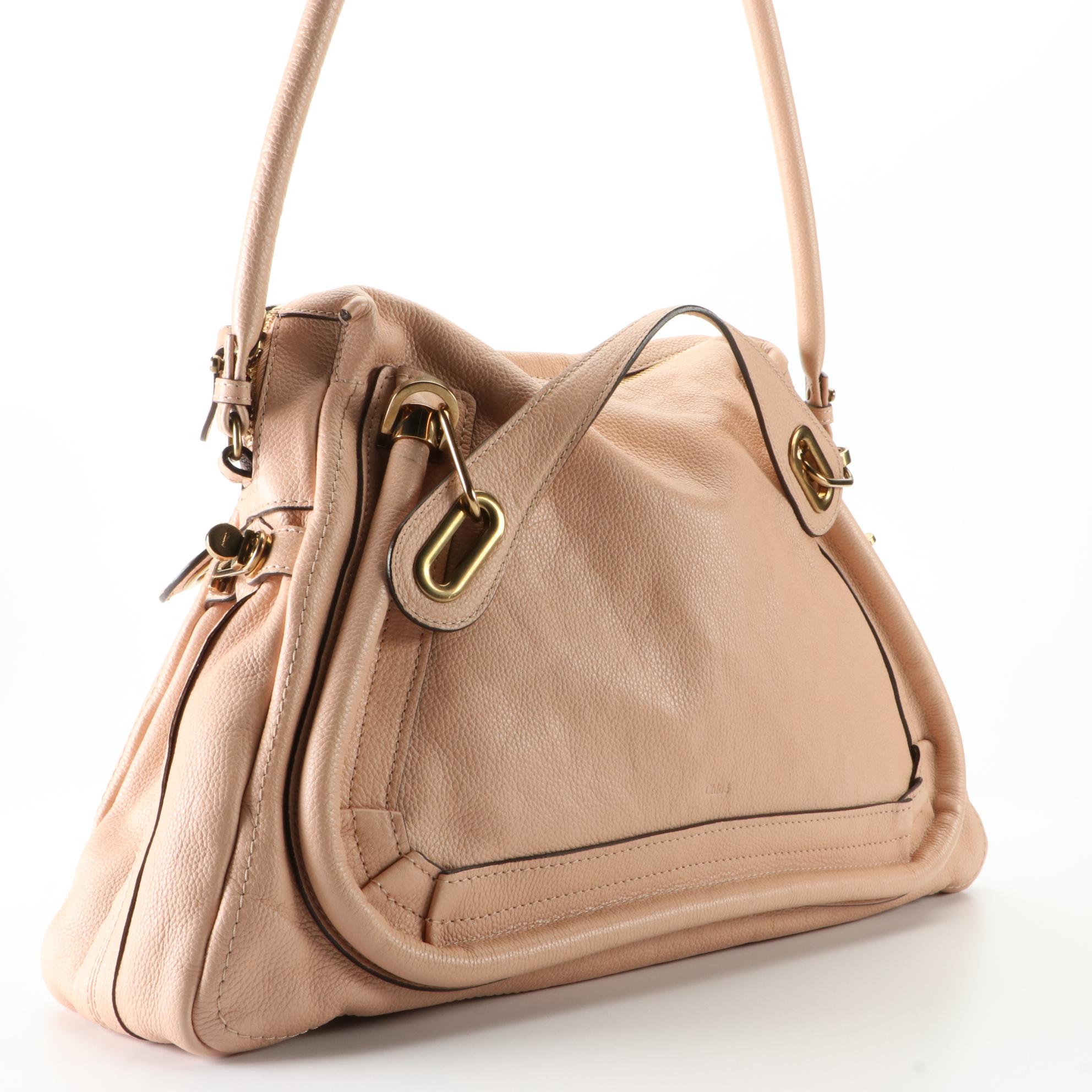Chloé Large Paraty Two-Way Bag in Calfskin Leather w/Shoulder Strap