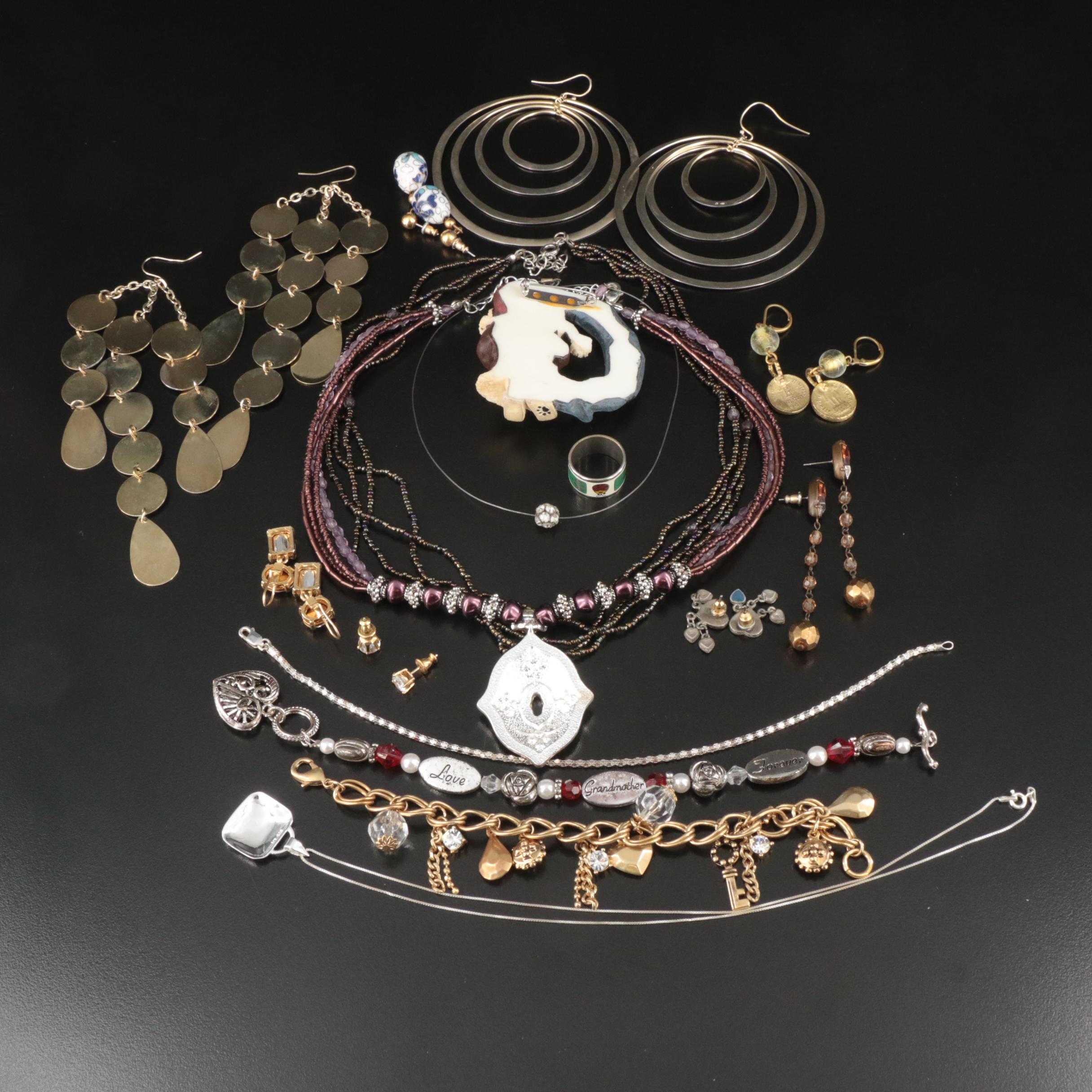 Jewelry Collection Including Sterling, Faux Pearl and Cubic Zirconia