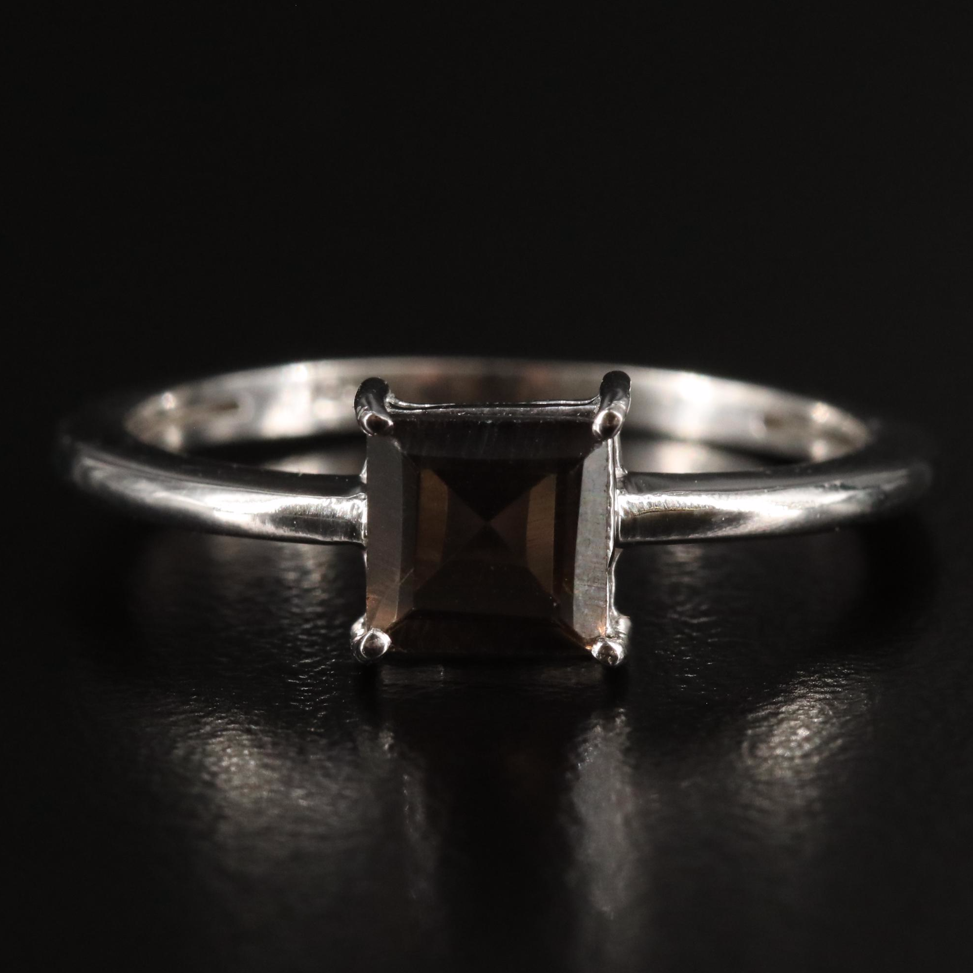 Sterling Smoky Quartz Ring