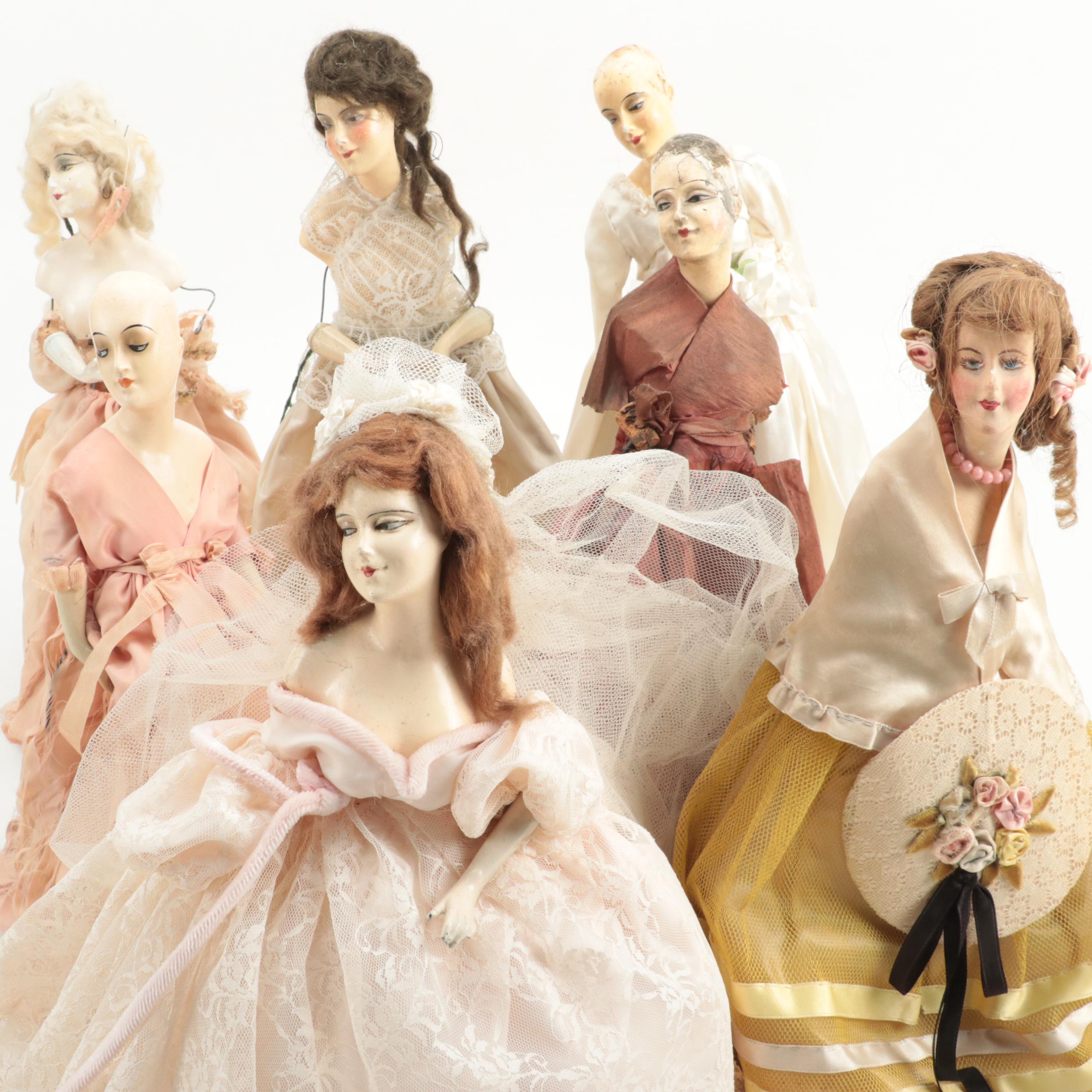 Munzerlite and Other Boudoir Doll Lamps, Early to Mid-20th Century