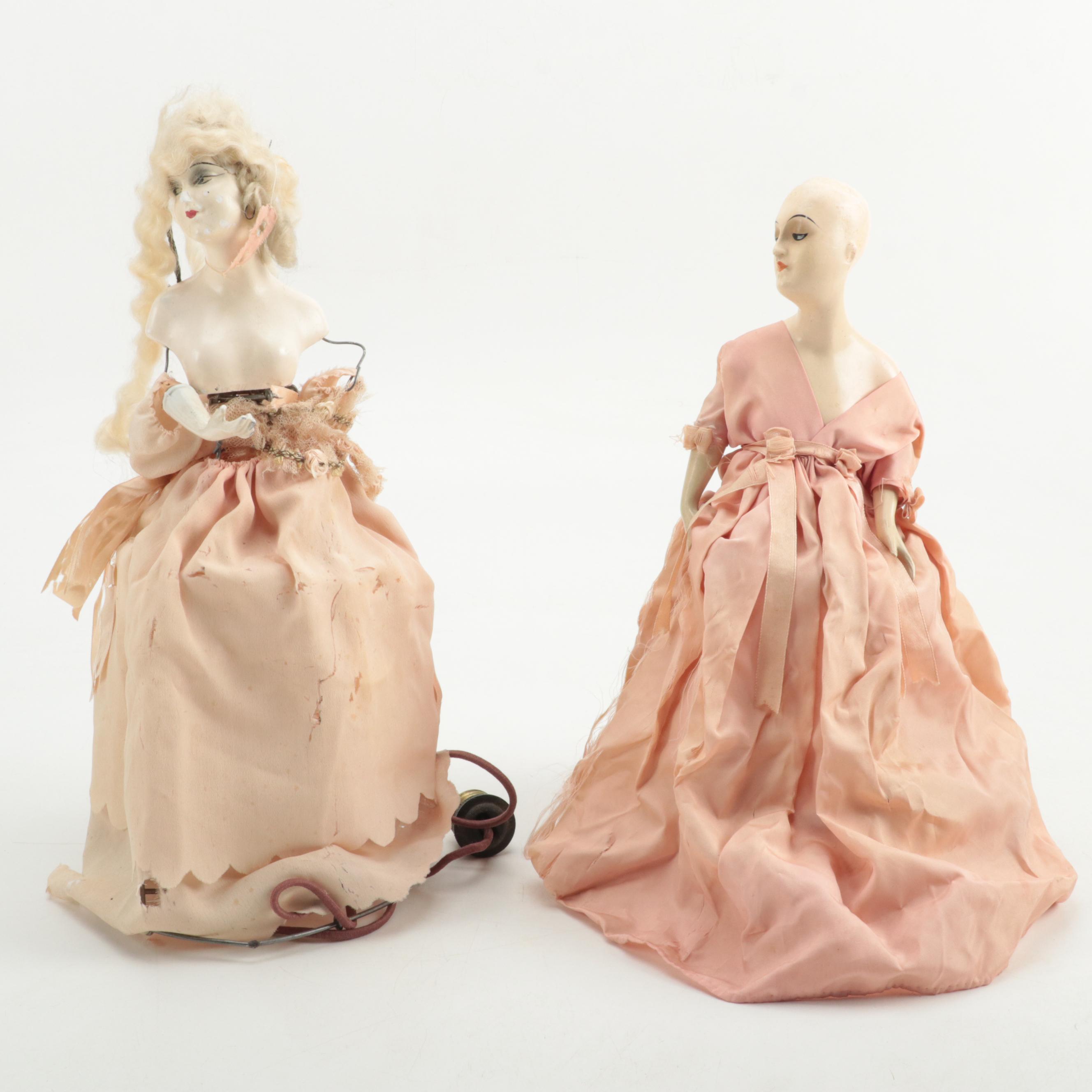 Munzerlite and Other Boudoir Doll Lamps, Early to Mid-20th Century
