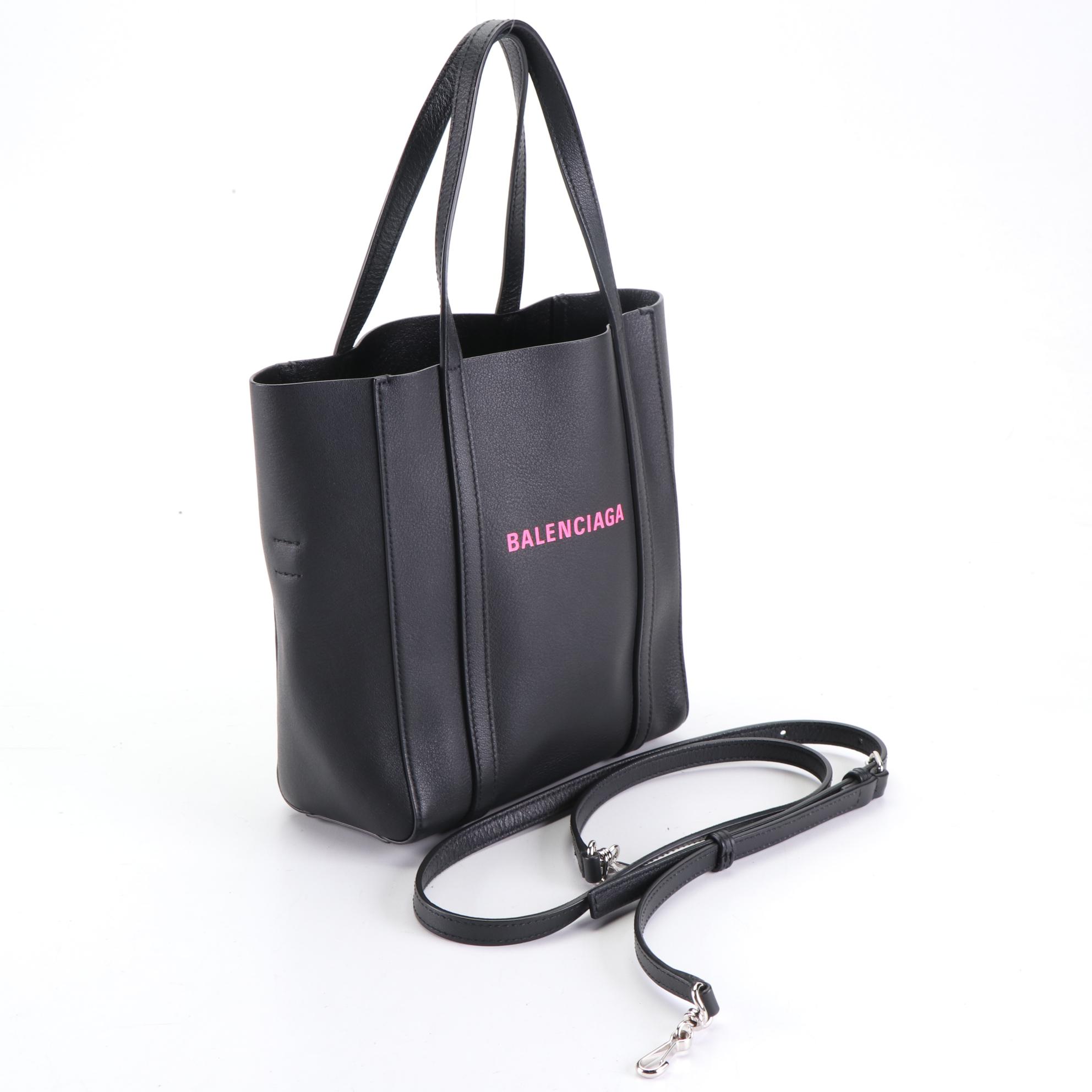 Balenciaga XXS Everyday Tote in Black Leather with Detachable Crossbody Strap
