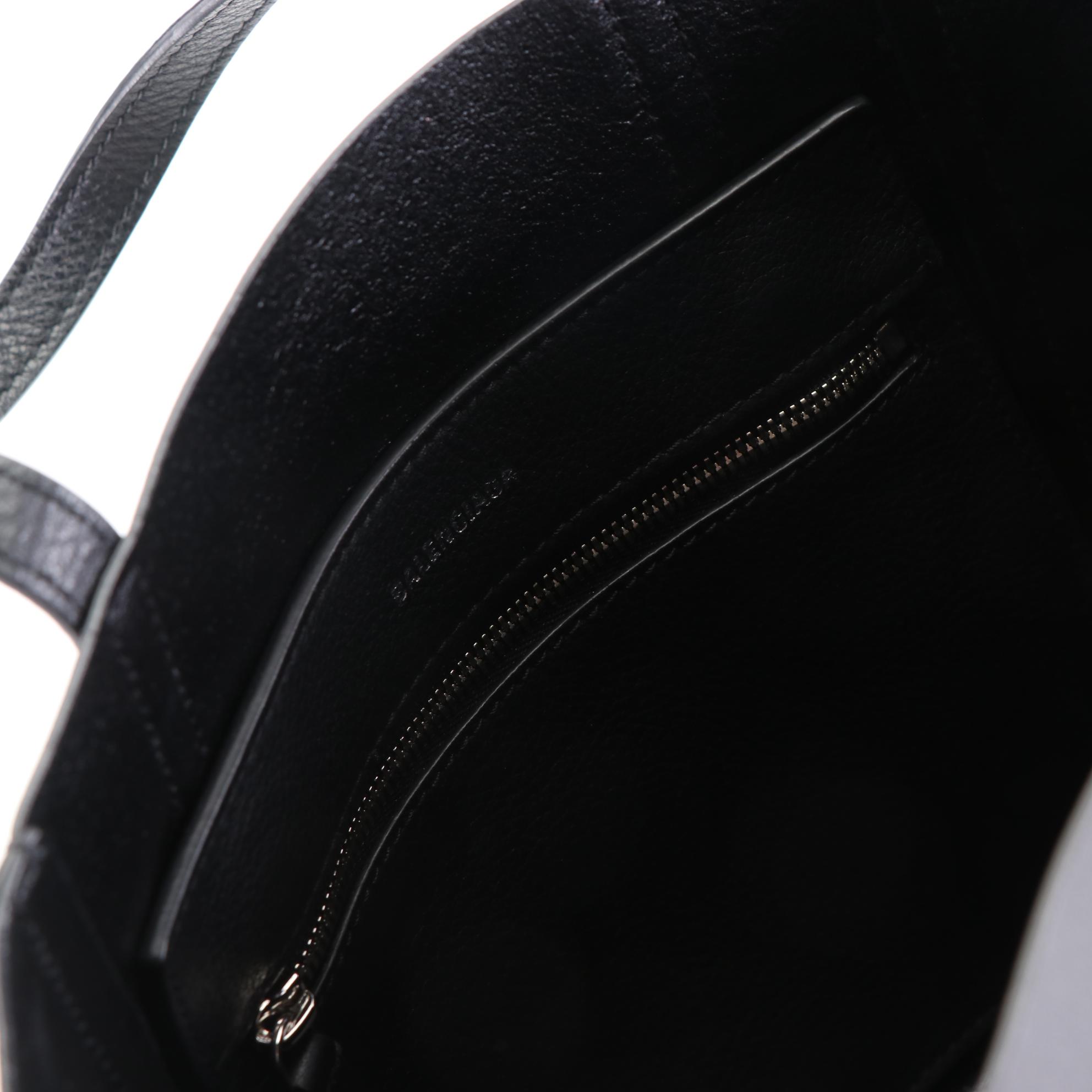 Balenciaga XXS Everyday Tote in Black Leather with Detachable Crossbody Strap