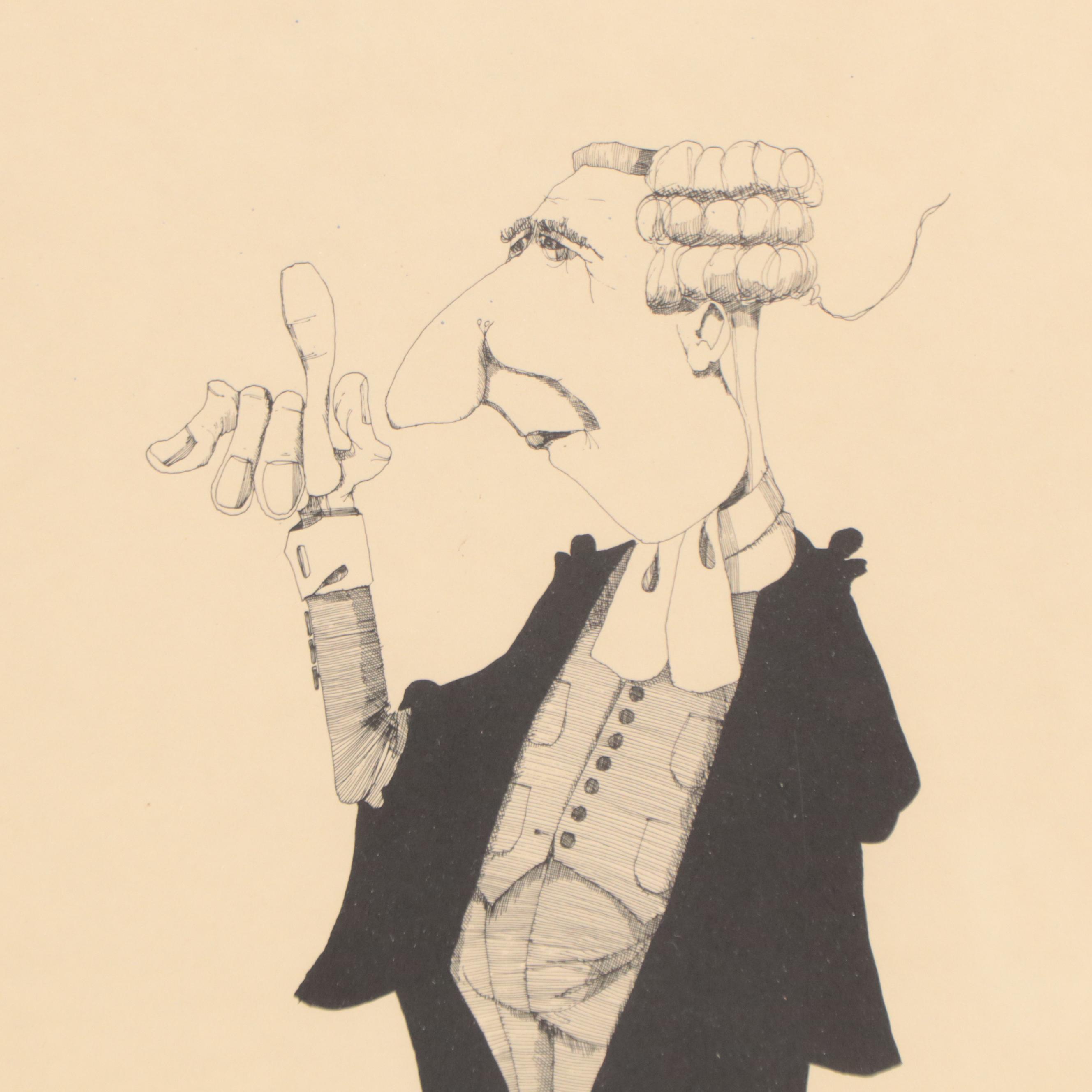 Lithographs After G.R. Cheesebrough of Barristers, Mid-20th Century