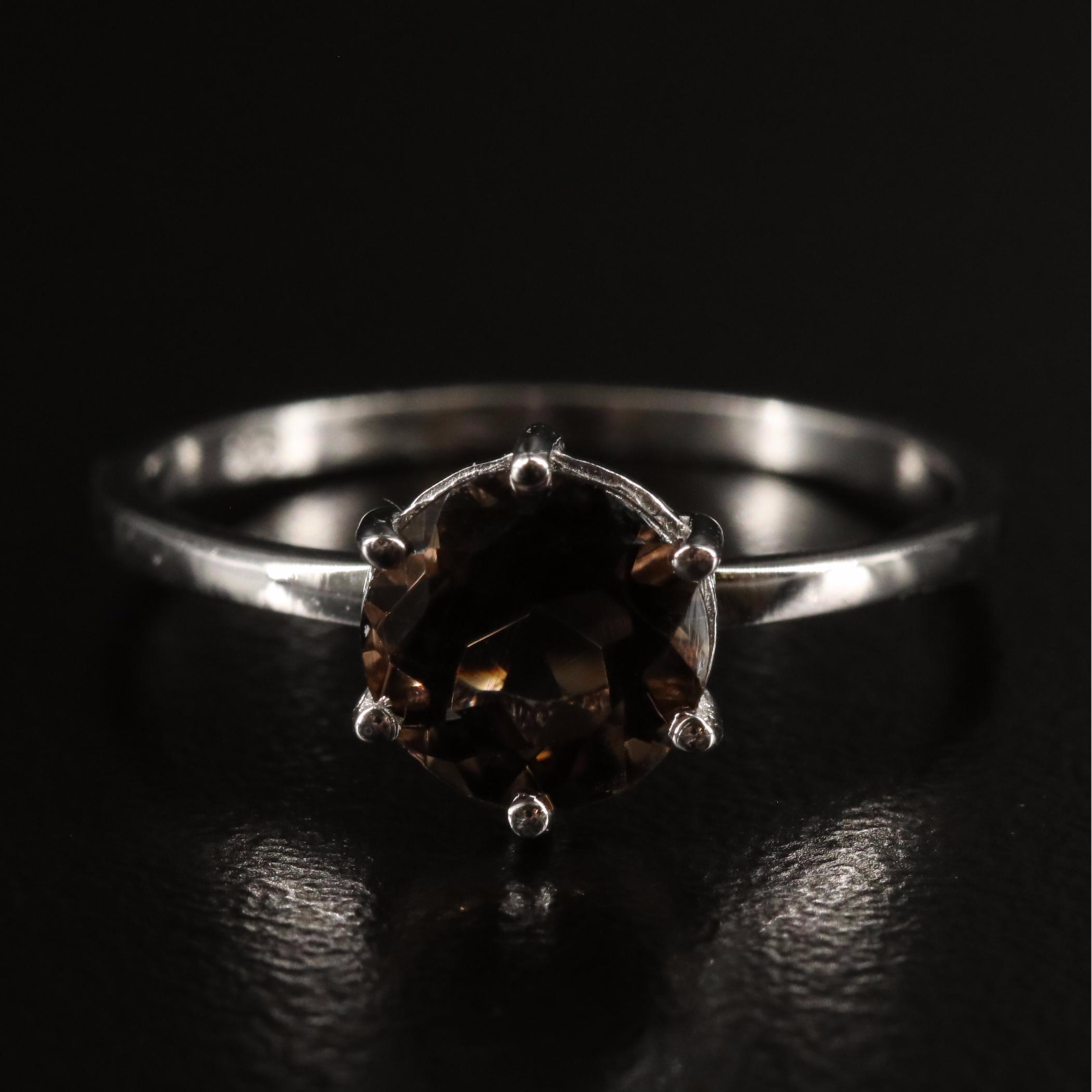 Sterling Smoky Quartz Ring