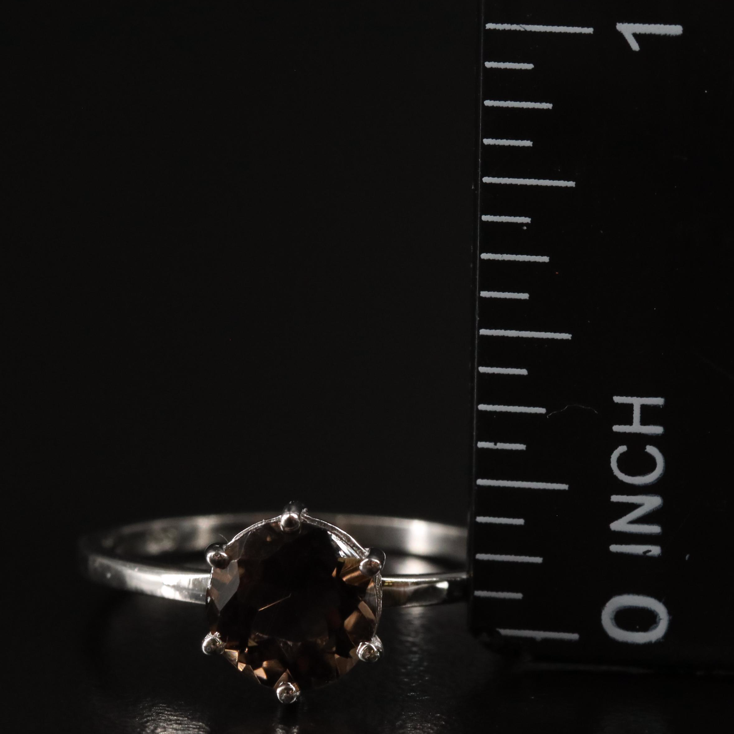 Sterling Smoky Quartz Ring