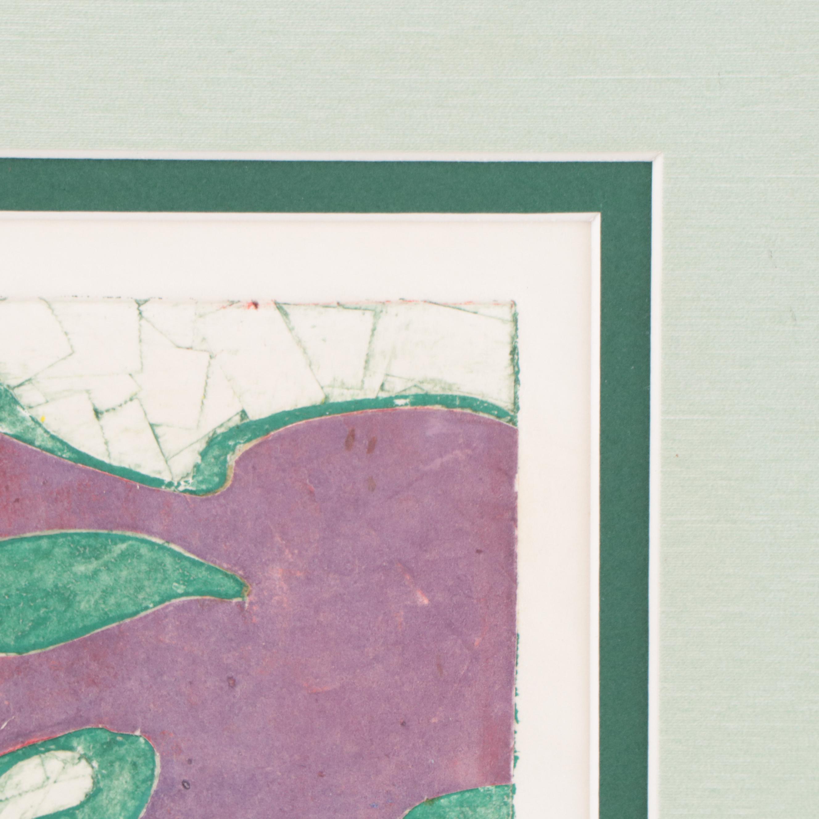 Laura Baron Abstract Mixed Media Print, Late 20th Century