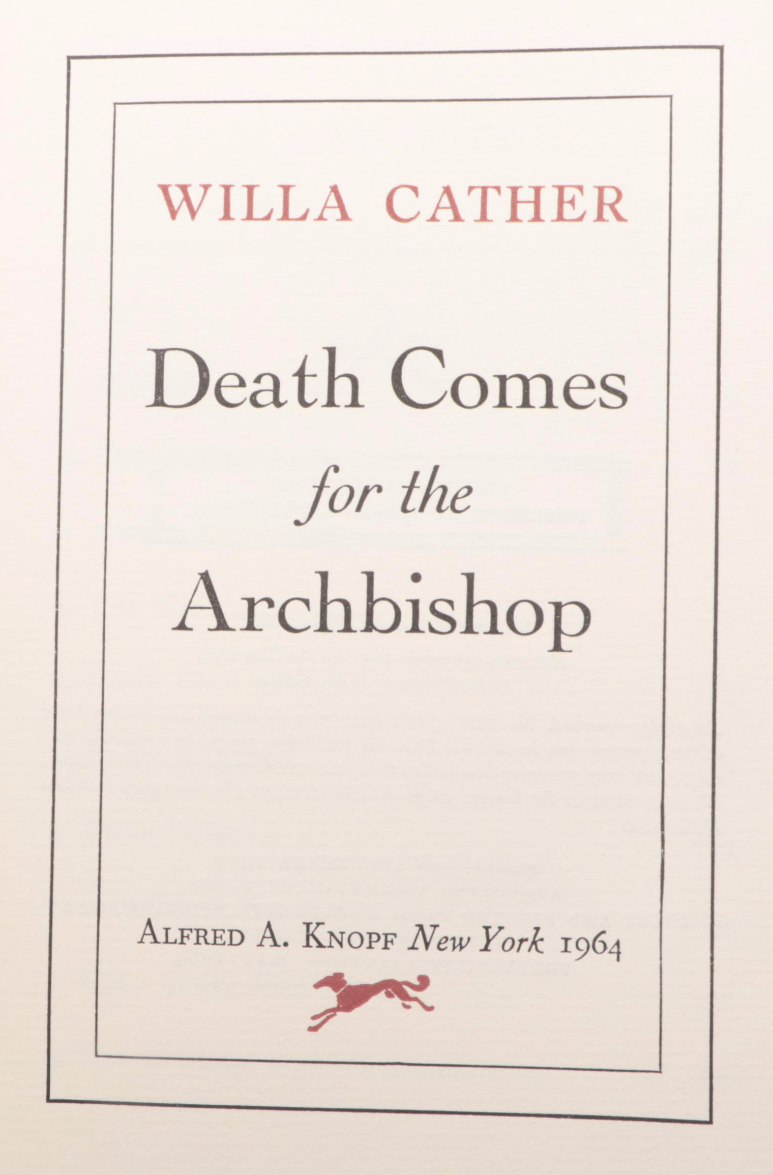 "Death Comes for the Archbishop" by Willa Cather, 1964