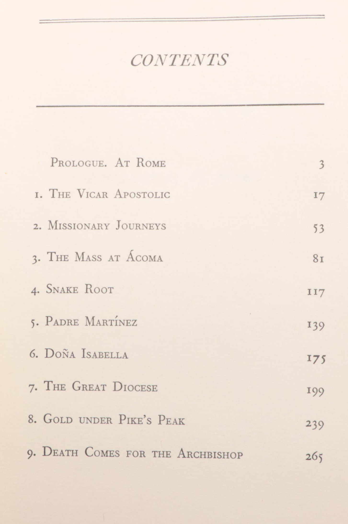 "Death Comes for the Archbishop" by Willa Cather, 1964