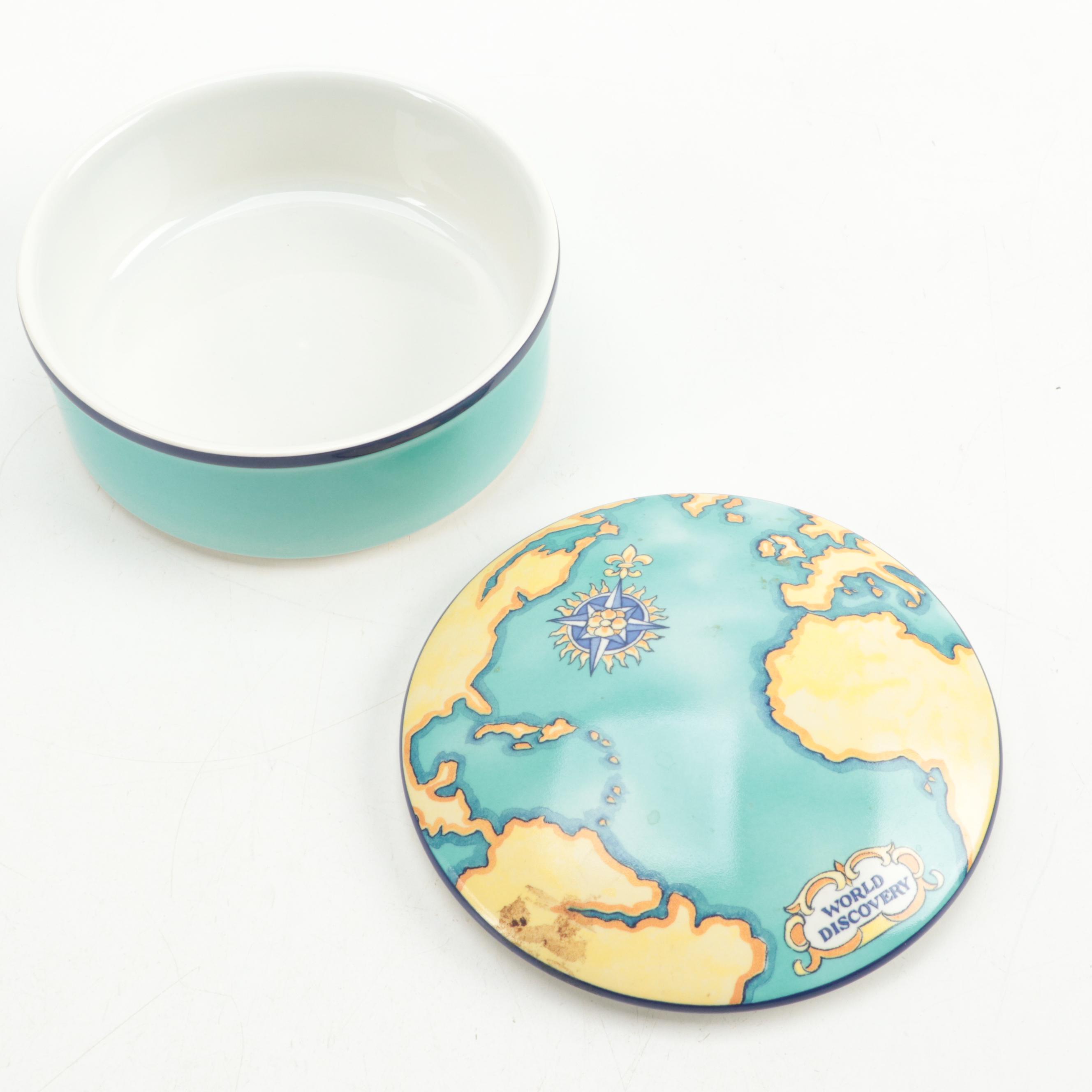 Tiffany & Co. for Tauck "World Discovery" Round Porcelain Box, 2000