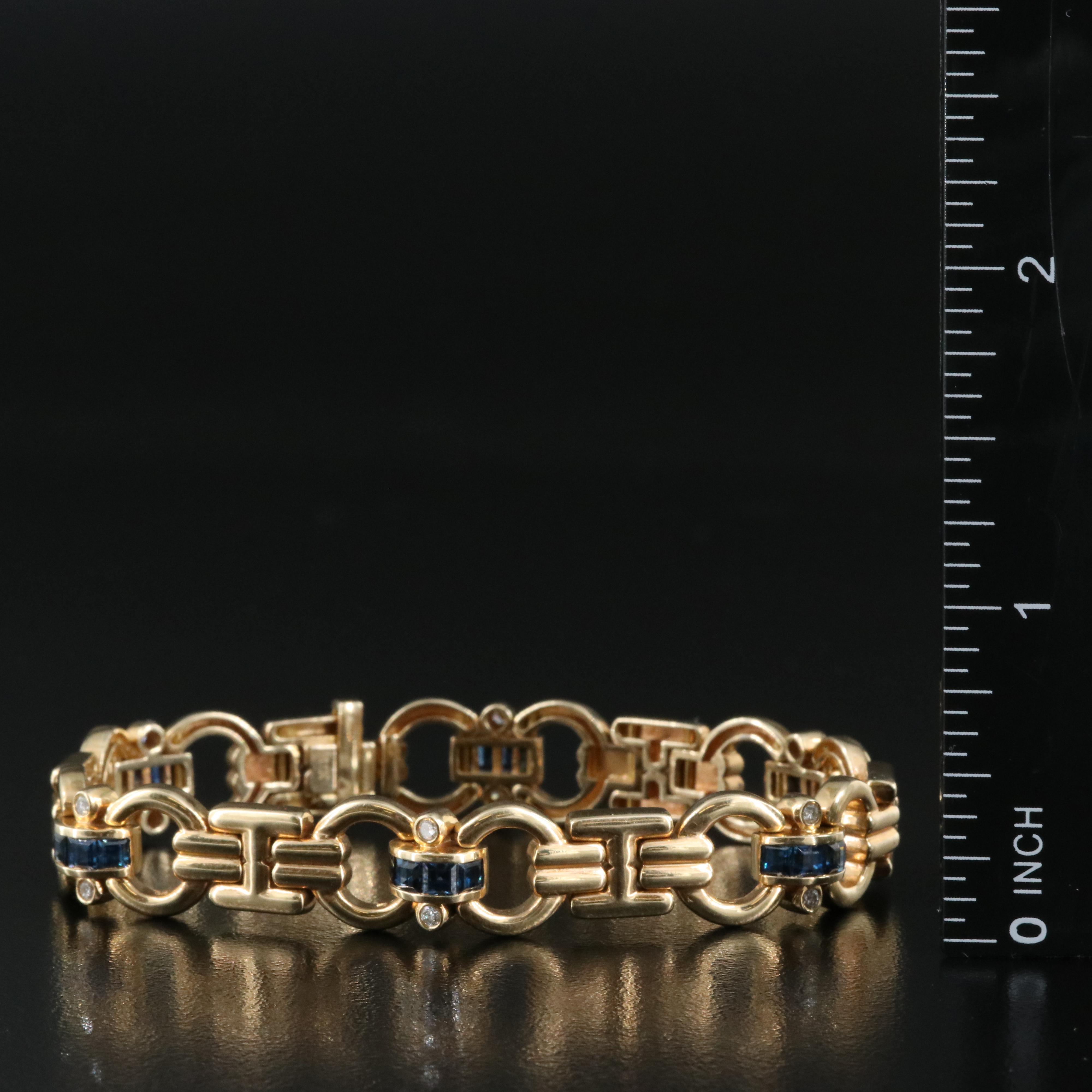 14K Sapphire and Diamond Bracelet