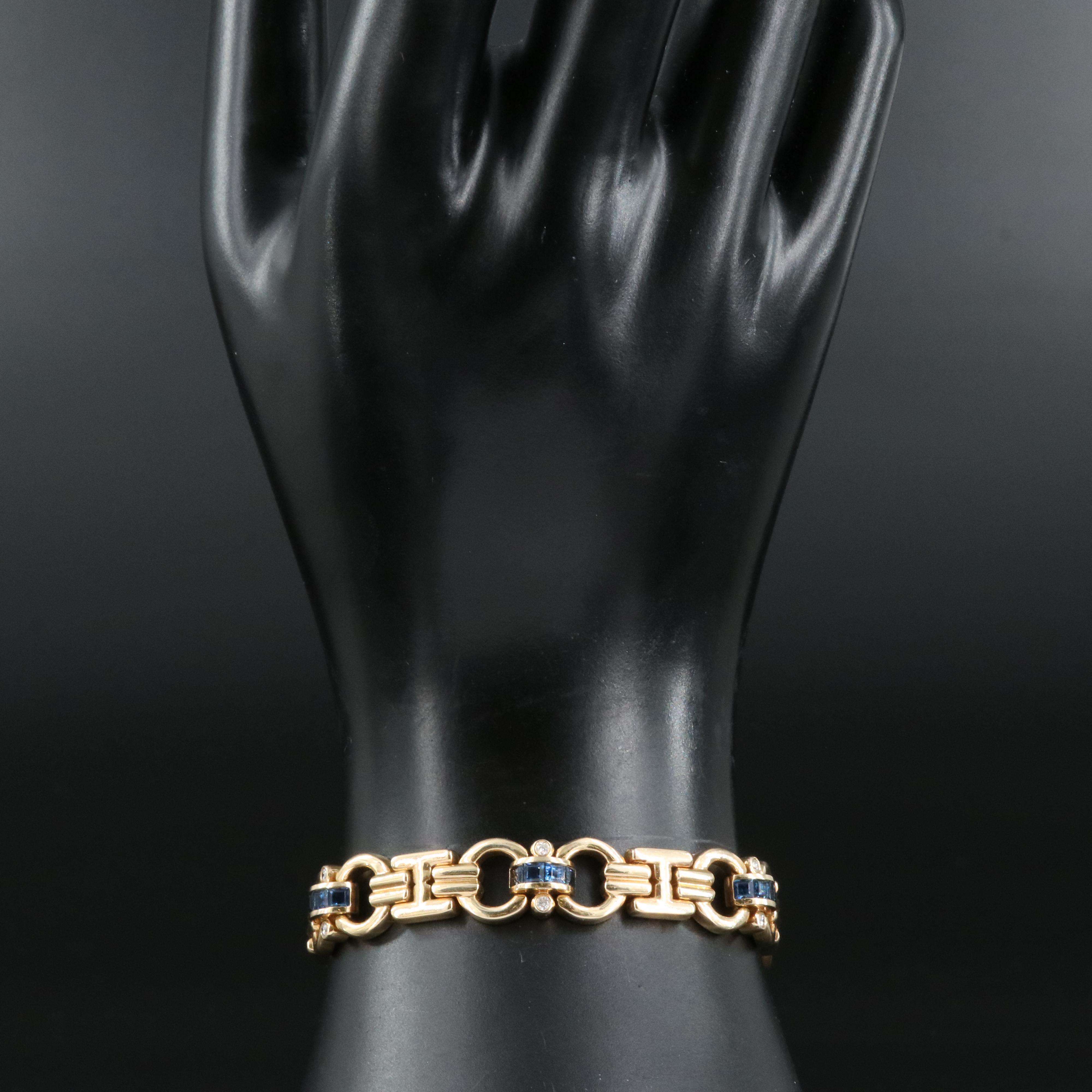 14K Sapphire and Diamond Bracelet