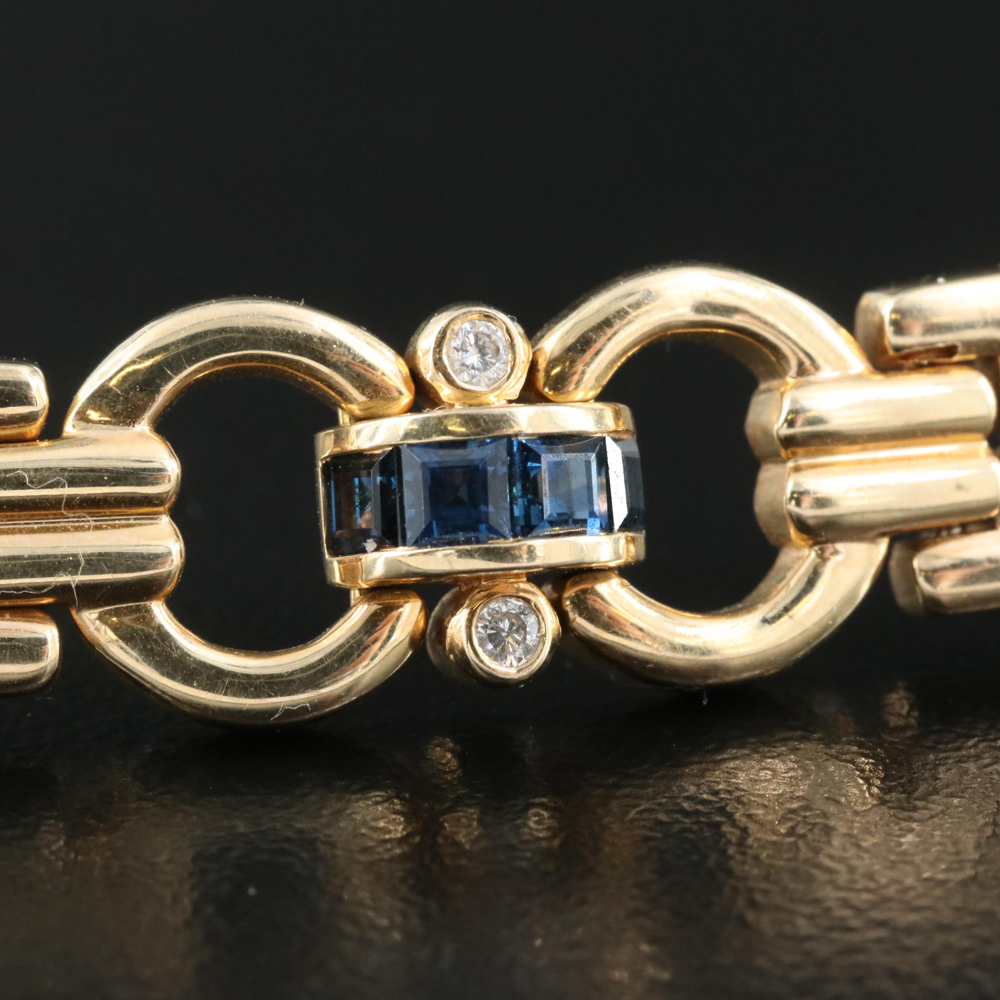 14K Sapphire and Diamond Bracelet