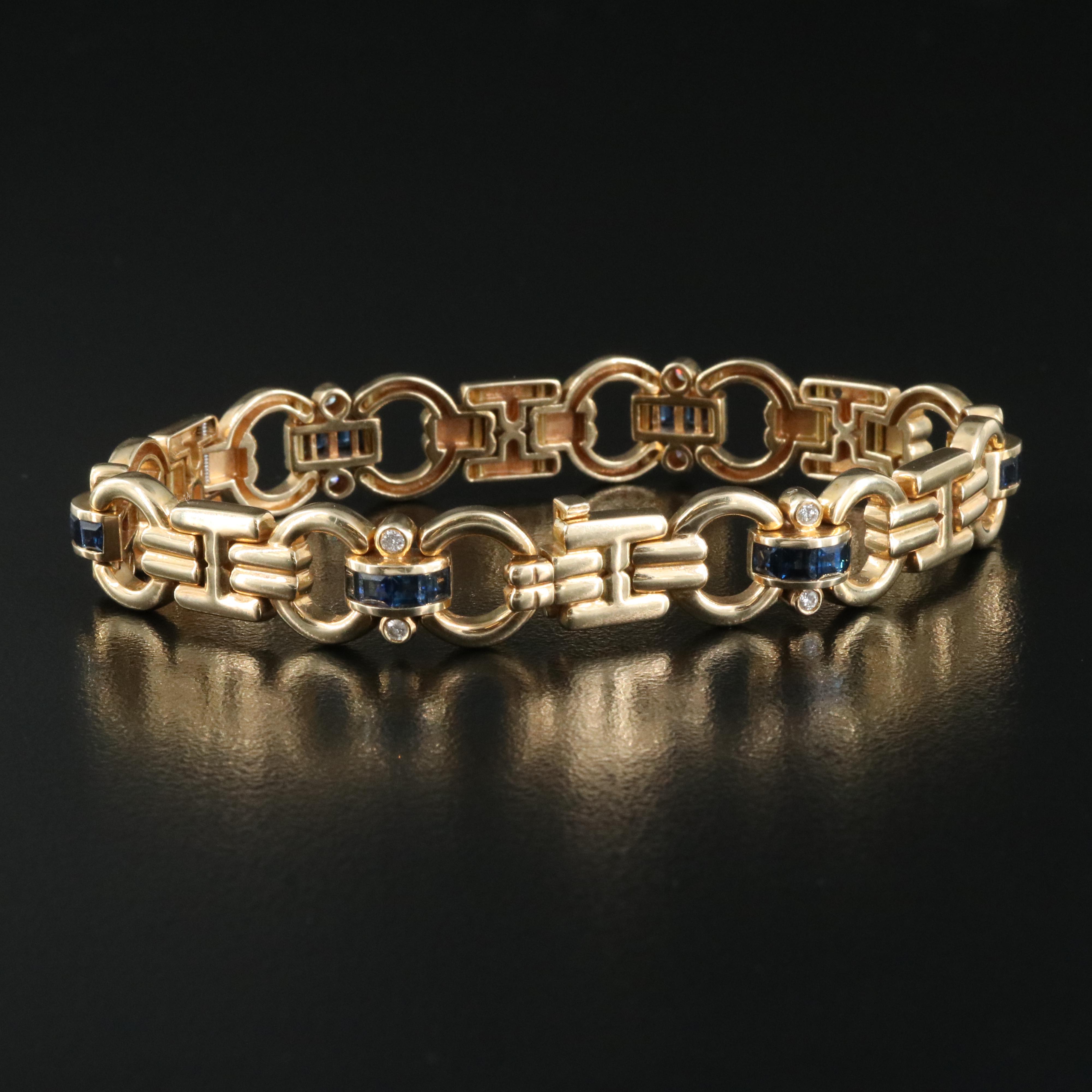 14K Sapphire and Diamond Bracelet