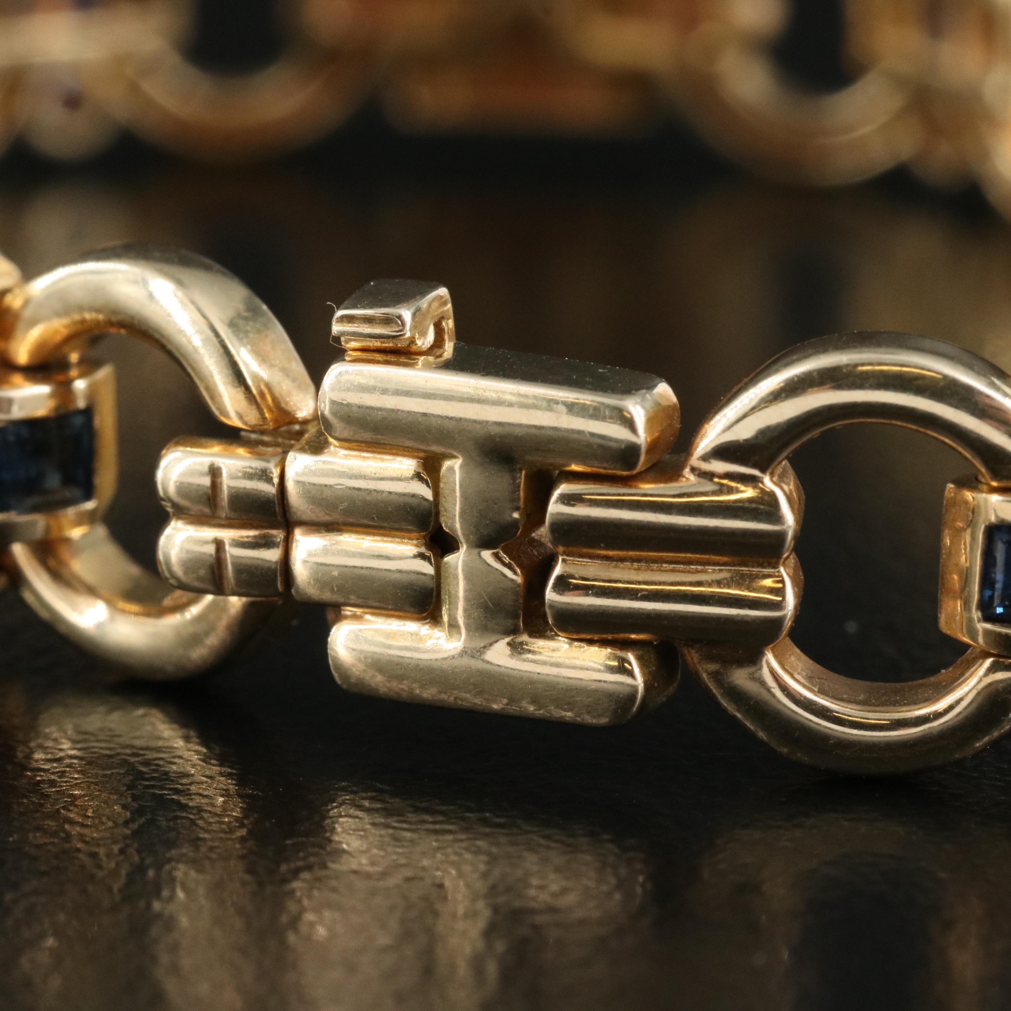 14K Sapphire and Diamond Bracelet