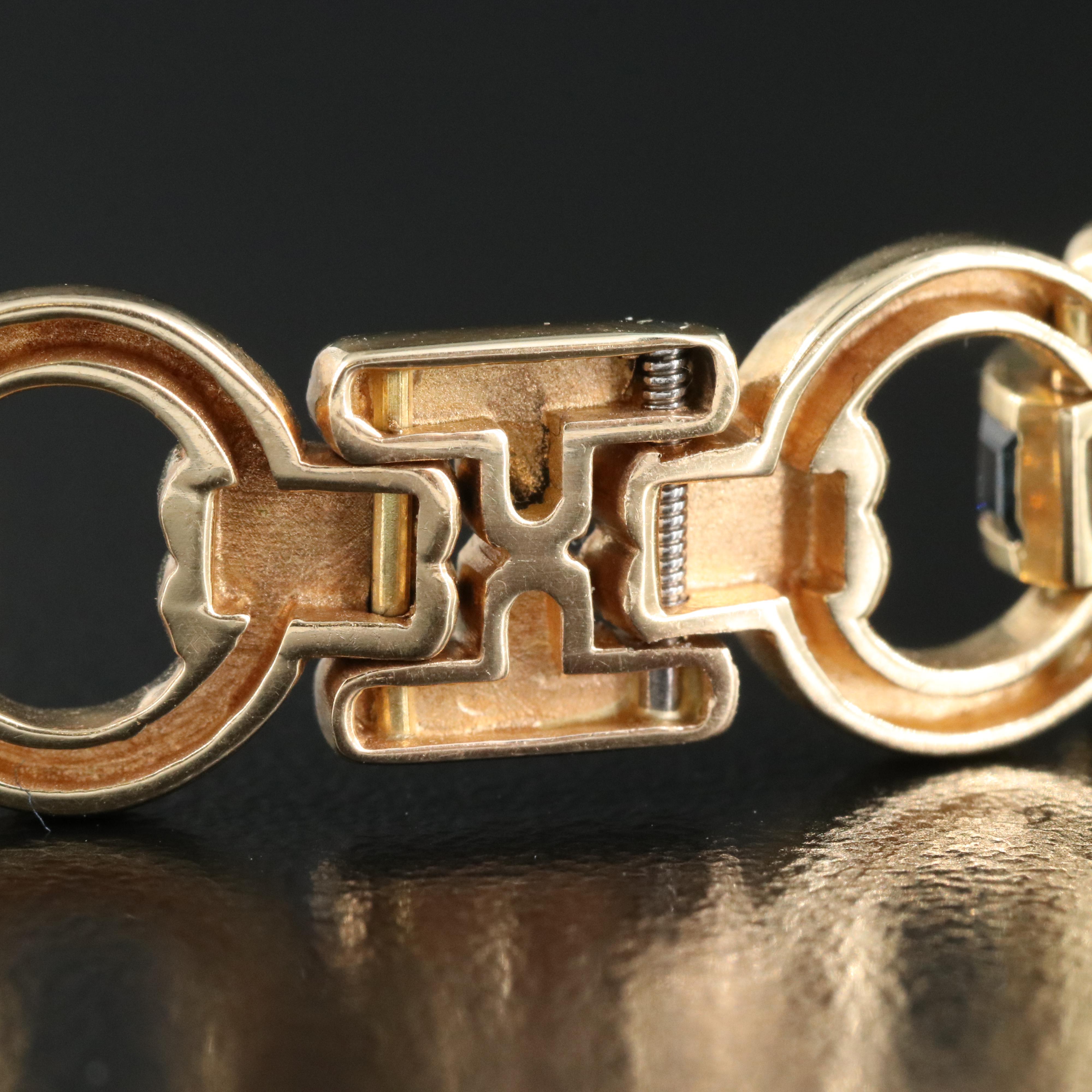 14K Sapphire and Diamond Bracelet