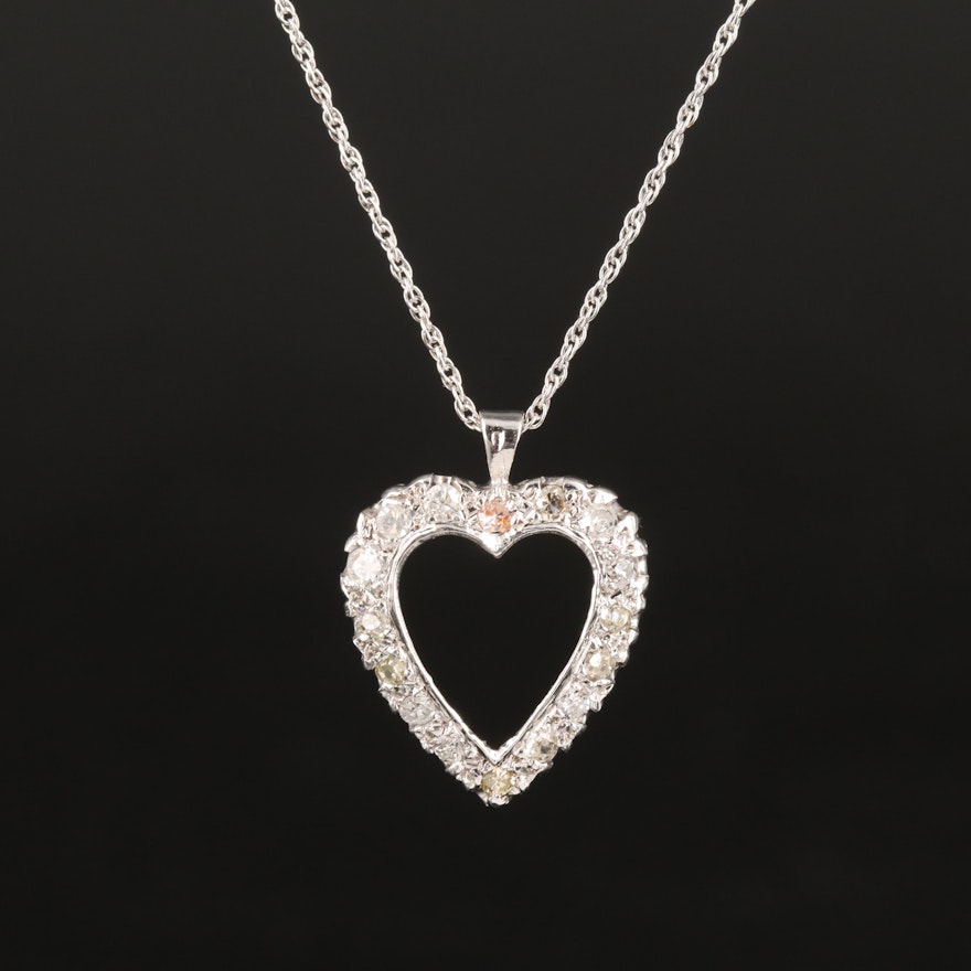 14K 0.36 CTW Diamond Heart Pendant Necklace