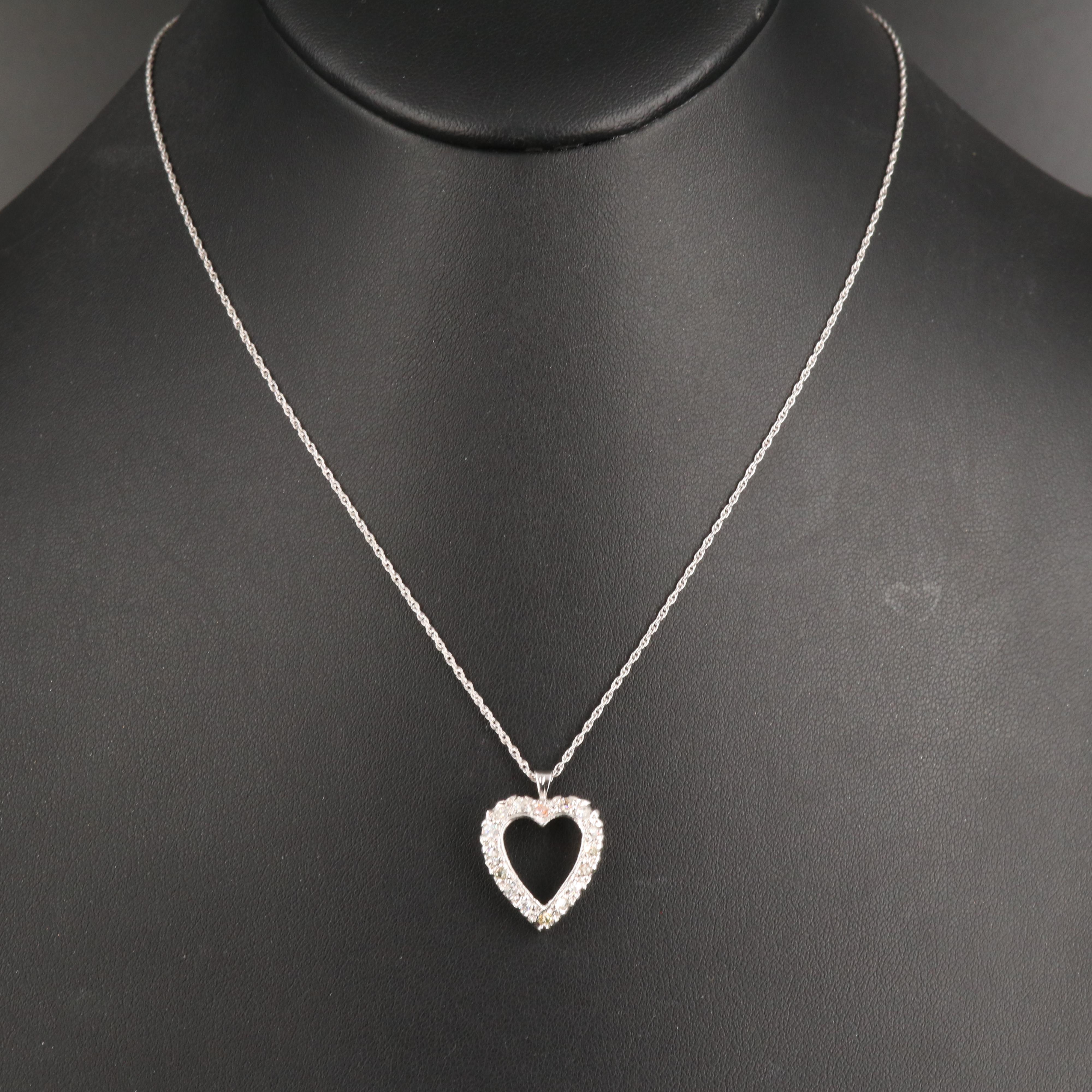 14K 0.36 CTW Diamond Heart Pendant Necklace