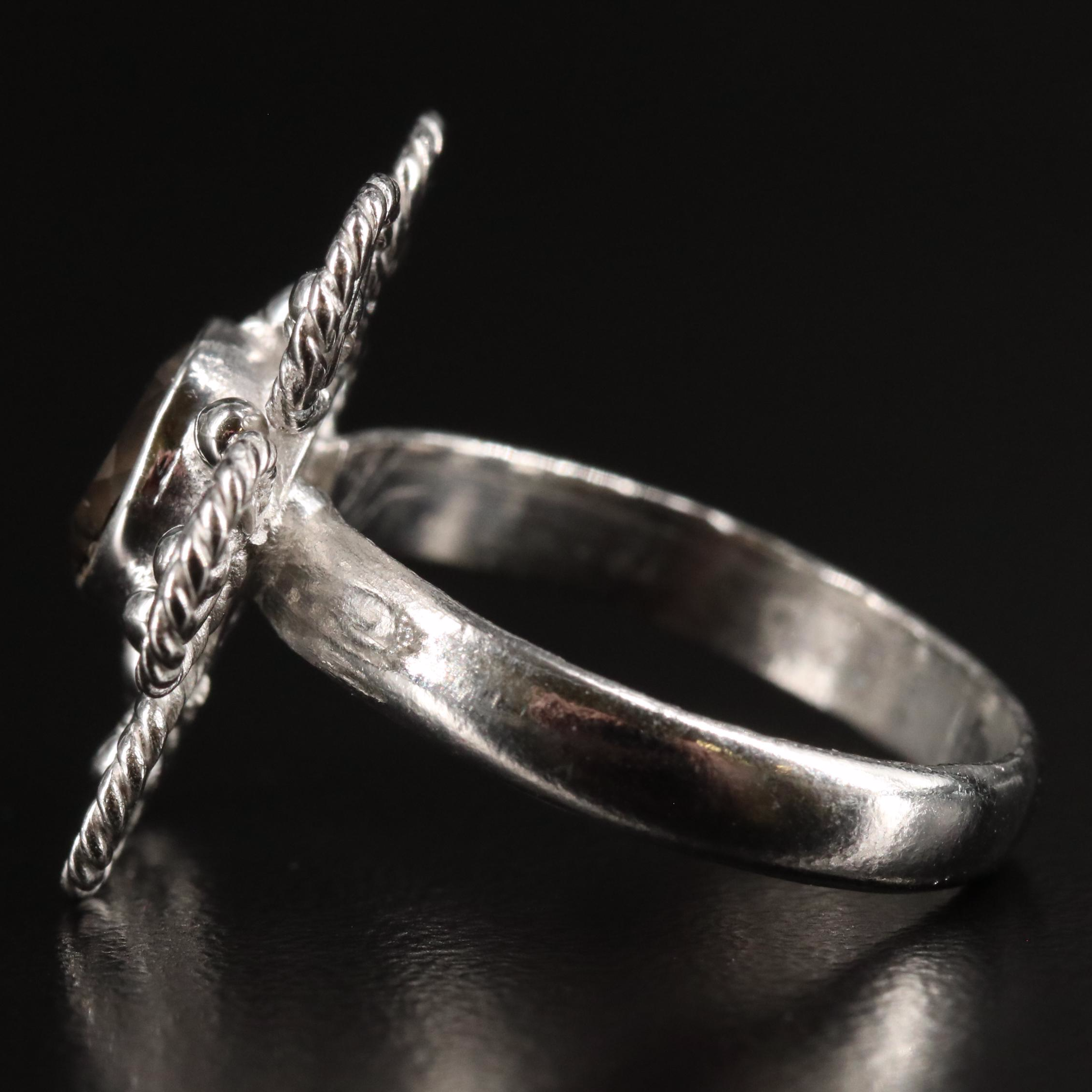 Smoky Quartz Flower Ring