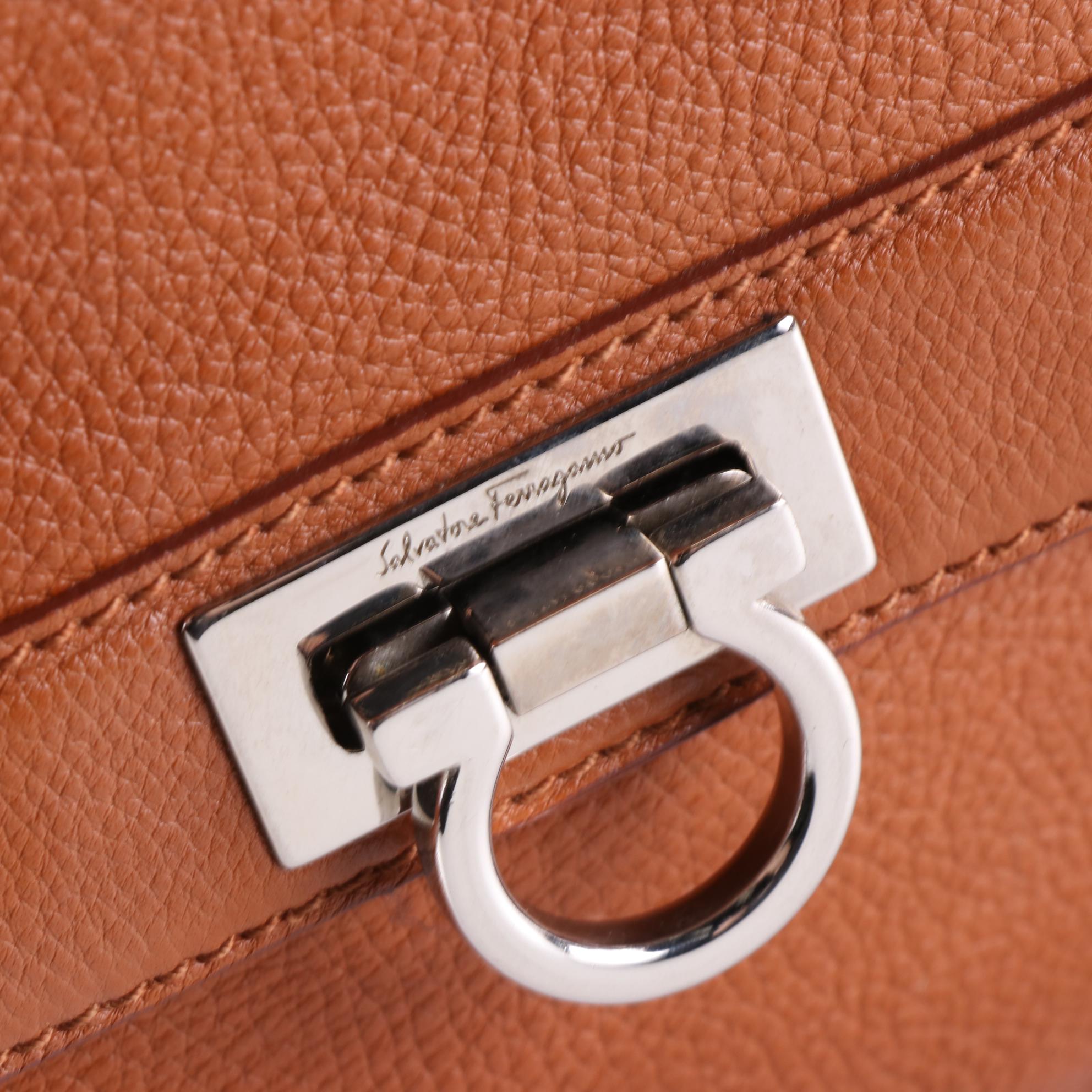 Salvatore Ferragamo Sofia Satchel Small in Pebbled Leather