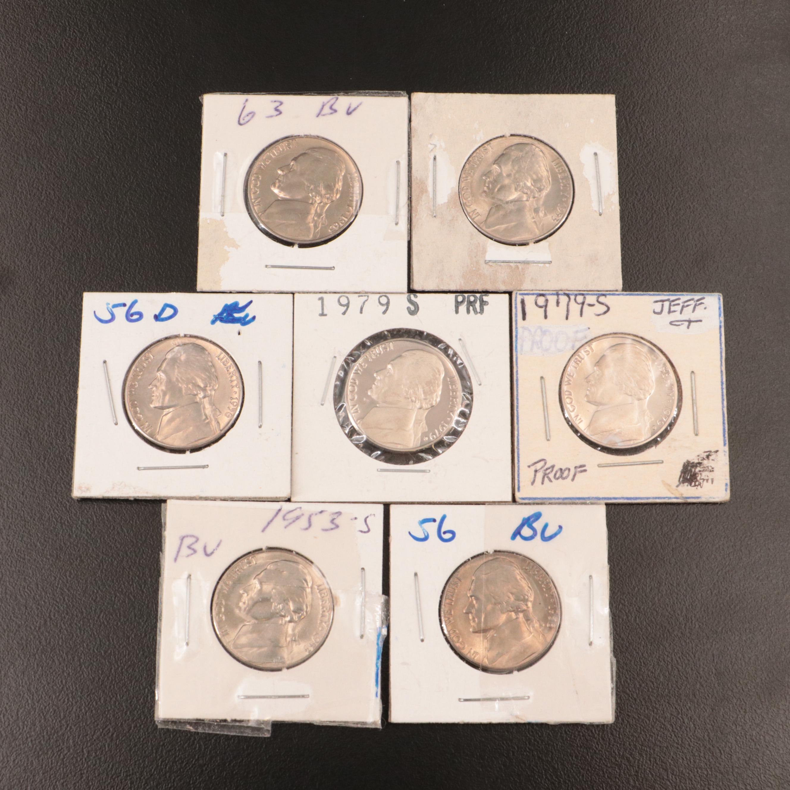 Forty-Four Jefferson Nickels, Proof, Silver, Error