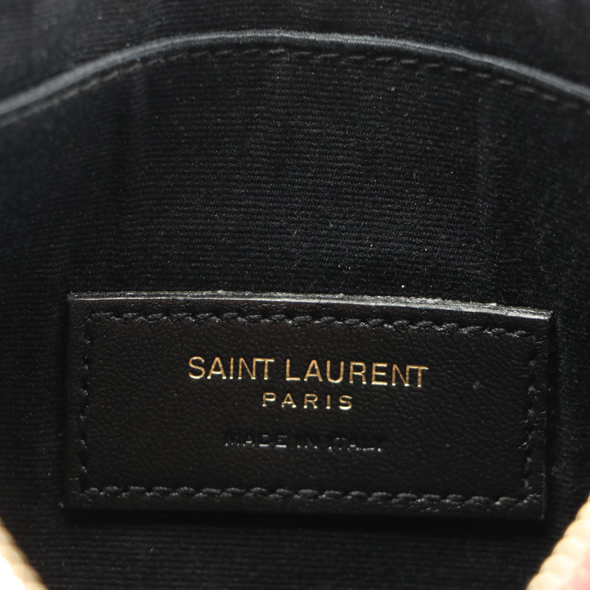 Yves Saint Laurent Classic Monogram Zip Bill Pouch in Chevron Matelassé Leather