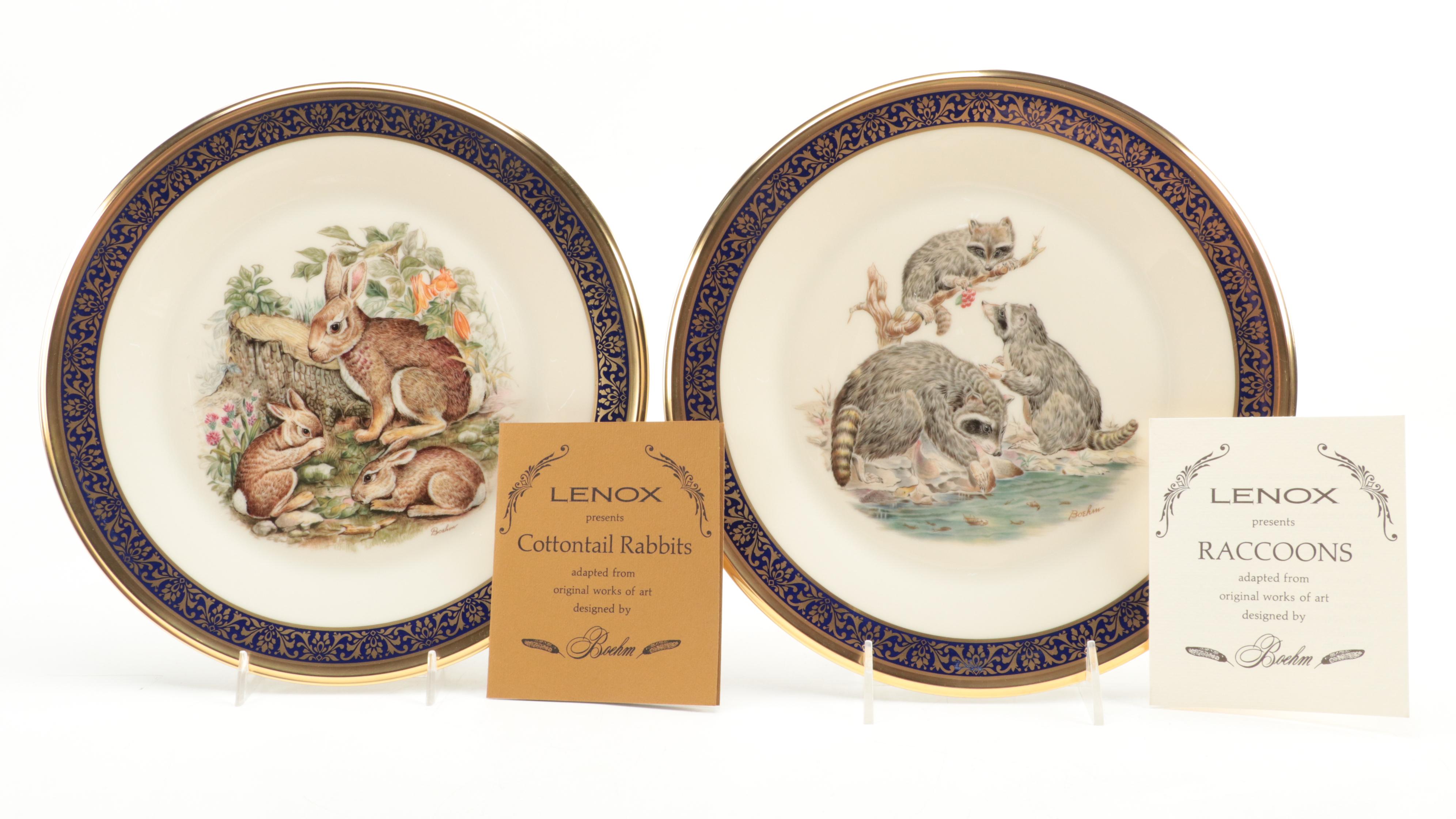 Lenox "Raccoons" and Other "Woodland Wildlife" Porcelain Plates