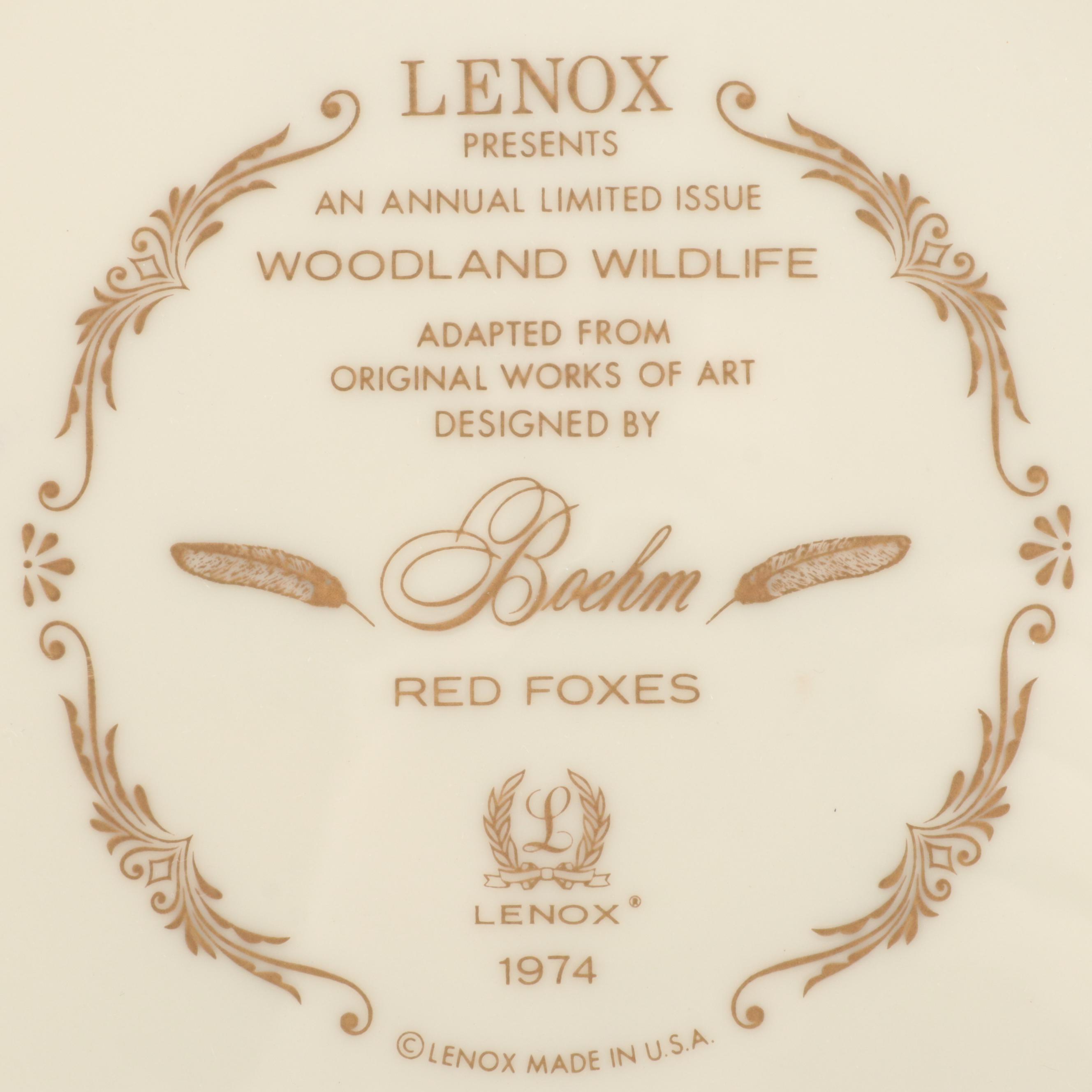 Lenox "Raccoons" and Other "Woodland Wildlife" Porcelain Plates