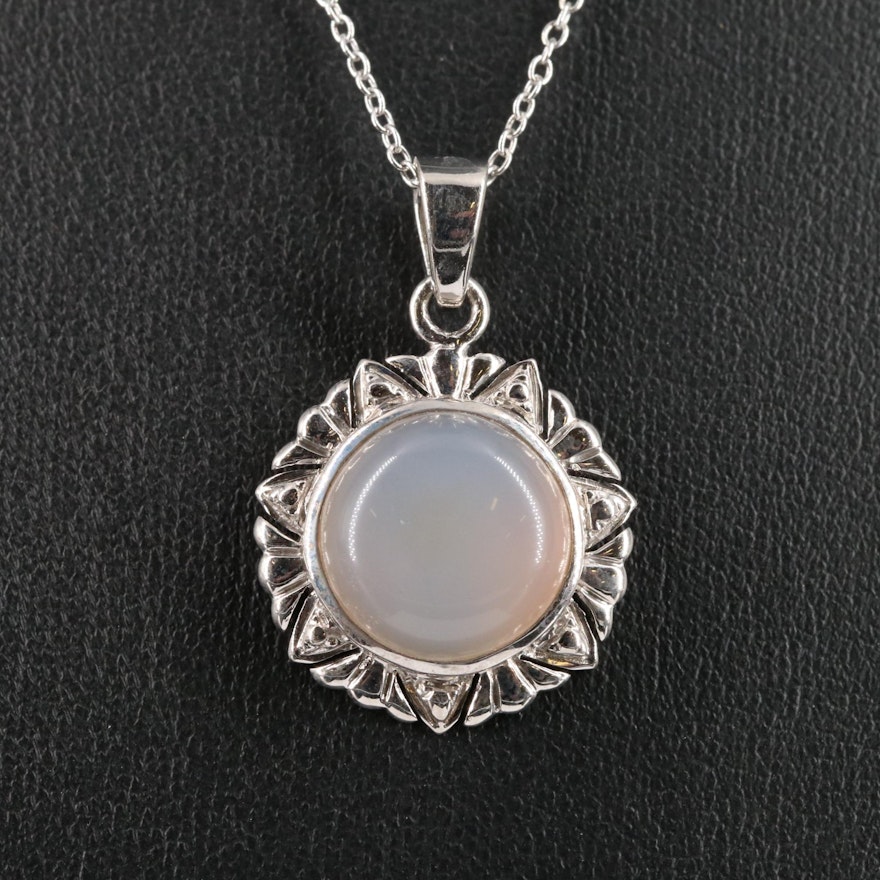 Sterling Moonstone Pendant Necklace